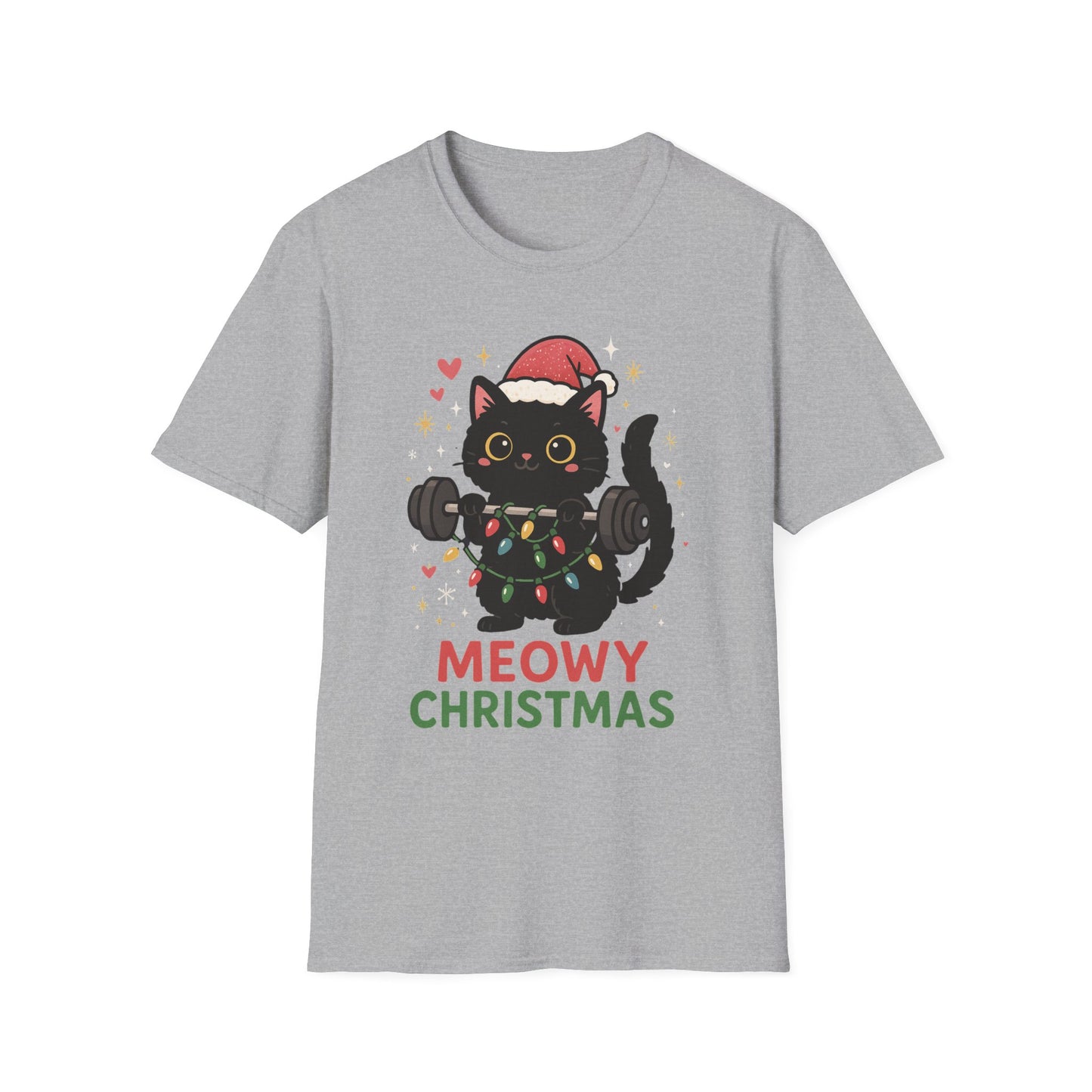 Meowy Christmas Cat Fitness T-shirt