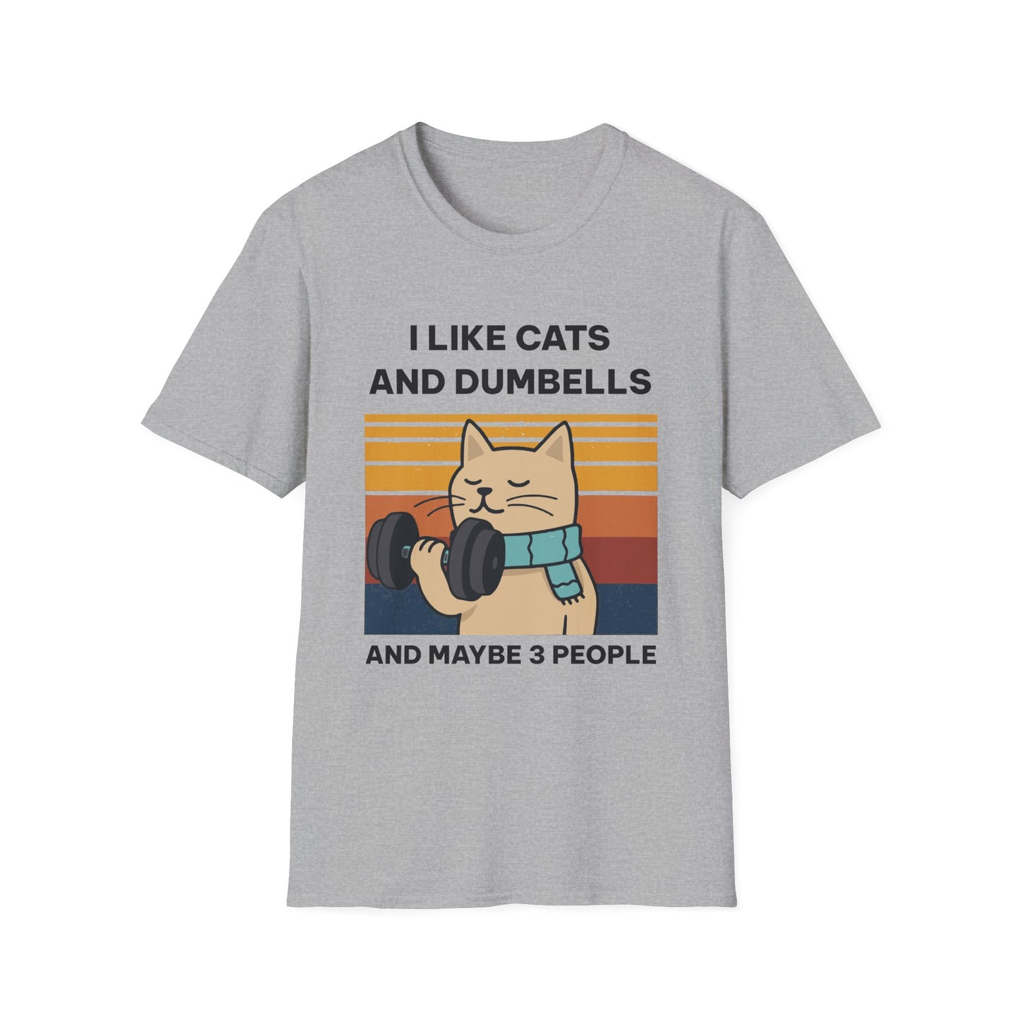 I Like Cats and Dumbbells Fitness T-shirt