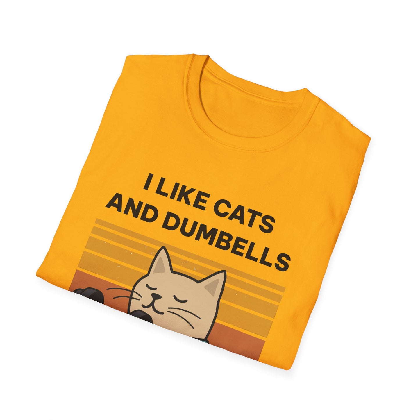 I Like Cats and Dumbbells Fitness T-shirt