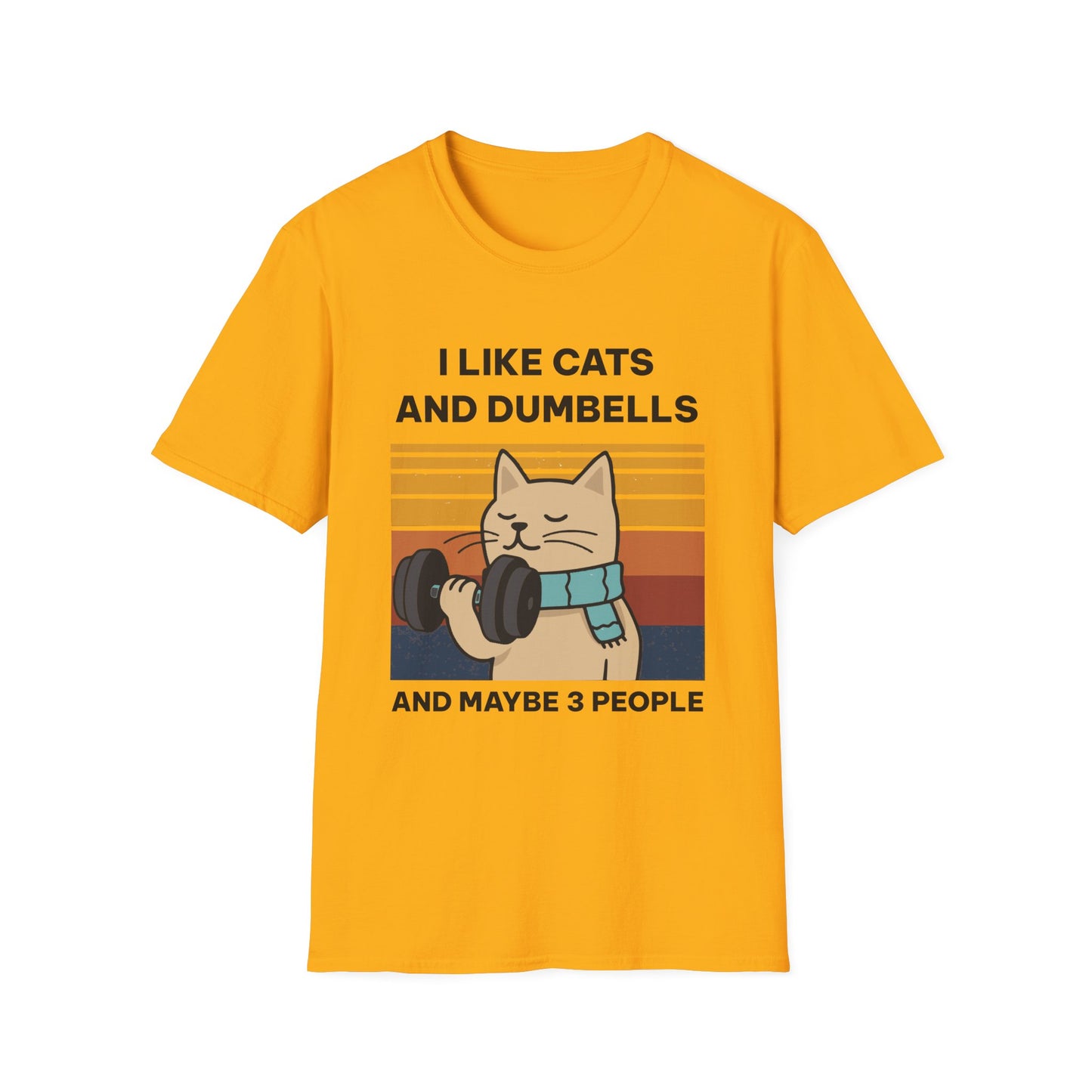 I Like Cats and Dumbbells Fitness T-shirt