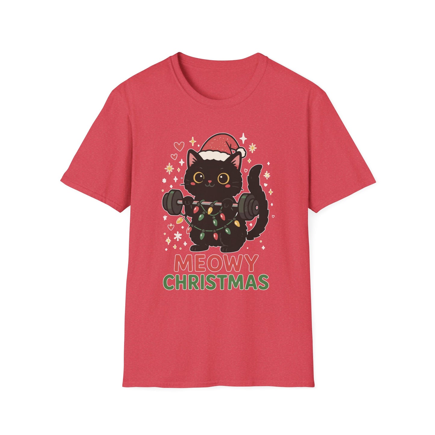 Meowy Christmas Cat Fitness T-shirt