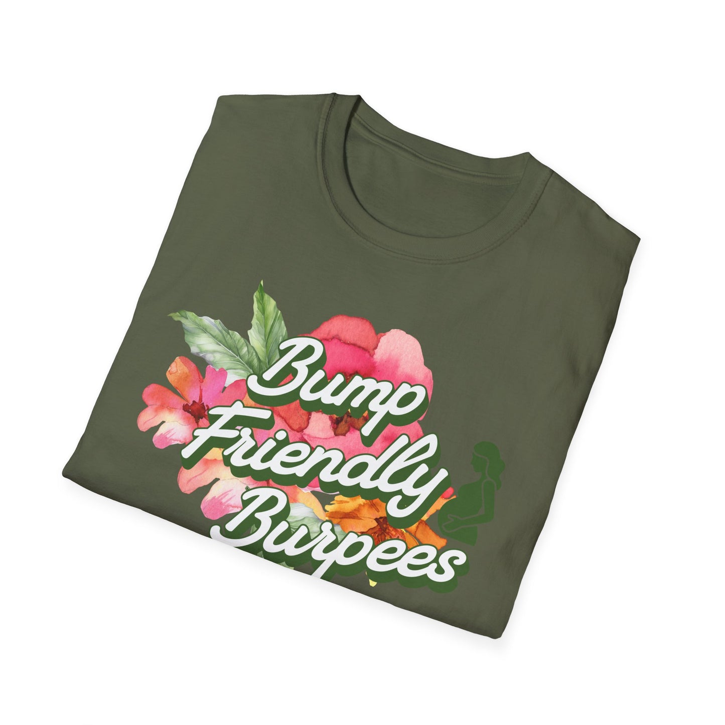 Maternity Fitness T-Shirt - Bump Friendly Burpees Pre/Postnatal Design
