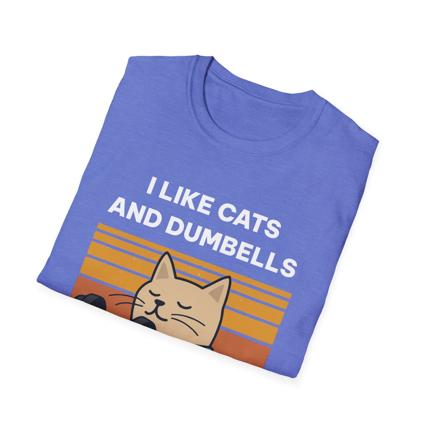 I Like Cats and Dumbbells Fitness T-shirt