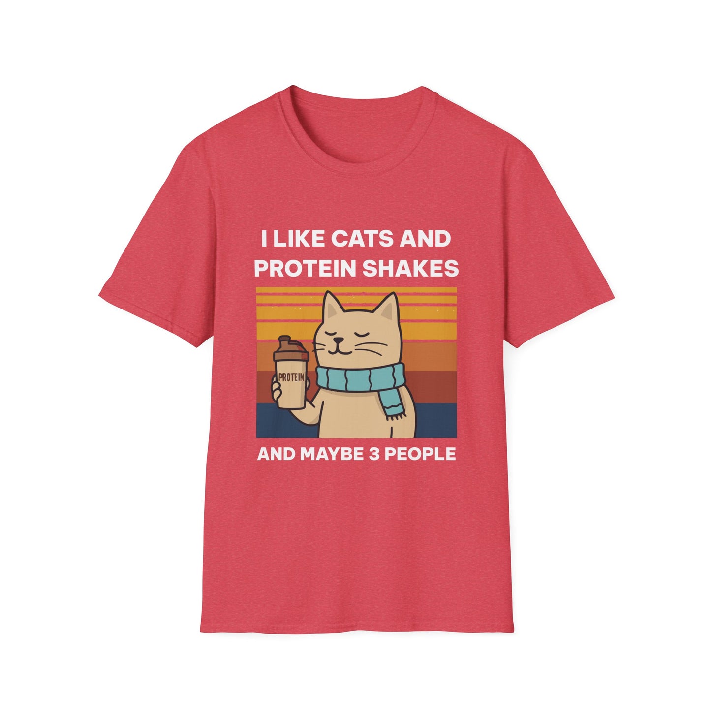 I Like Cats and Protein Shakes Fitness T-shirt