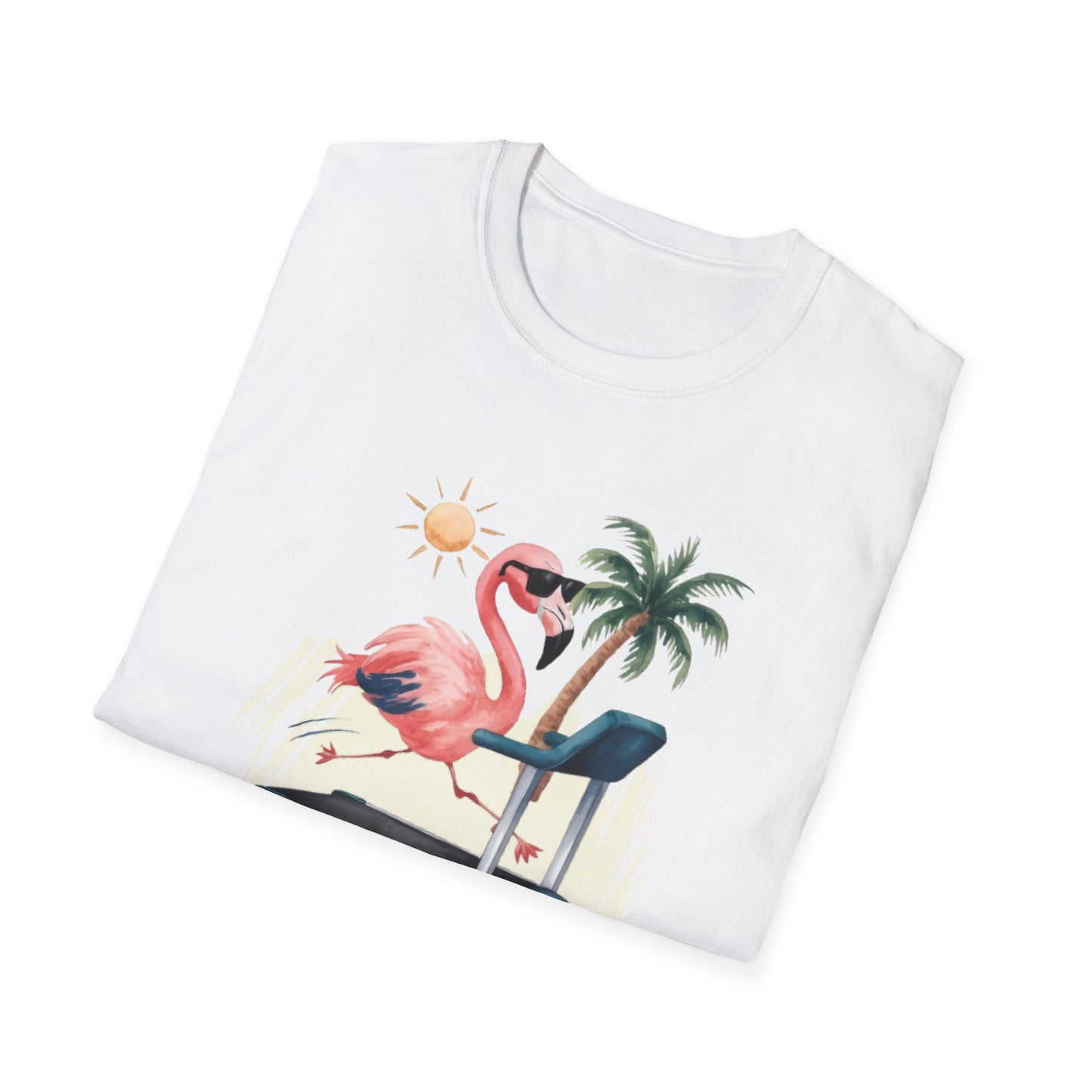 Fit Happens Treadmill Flamingo Gym T-Shirt