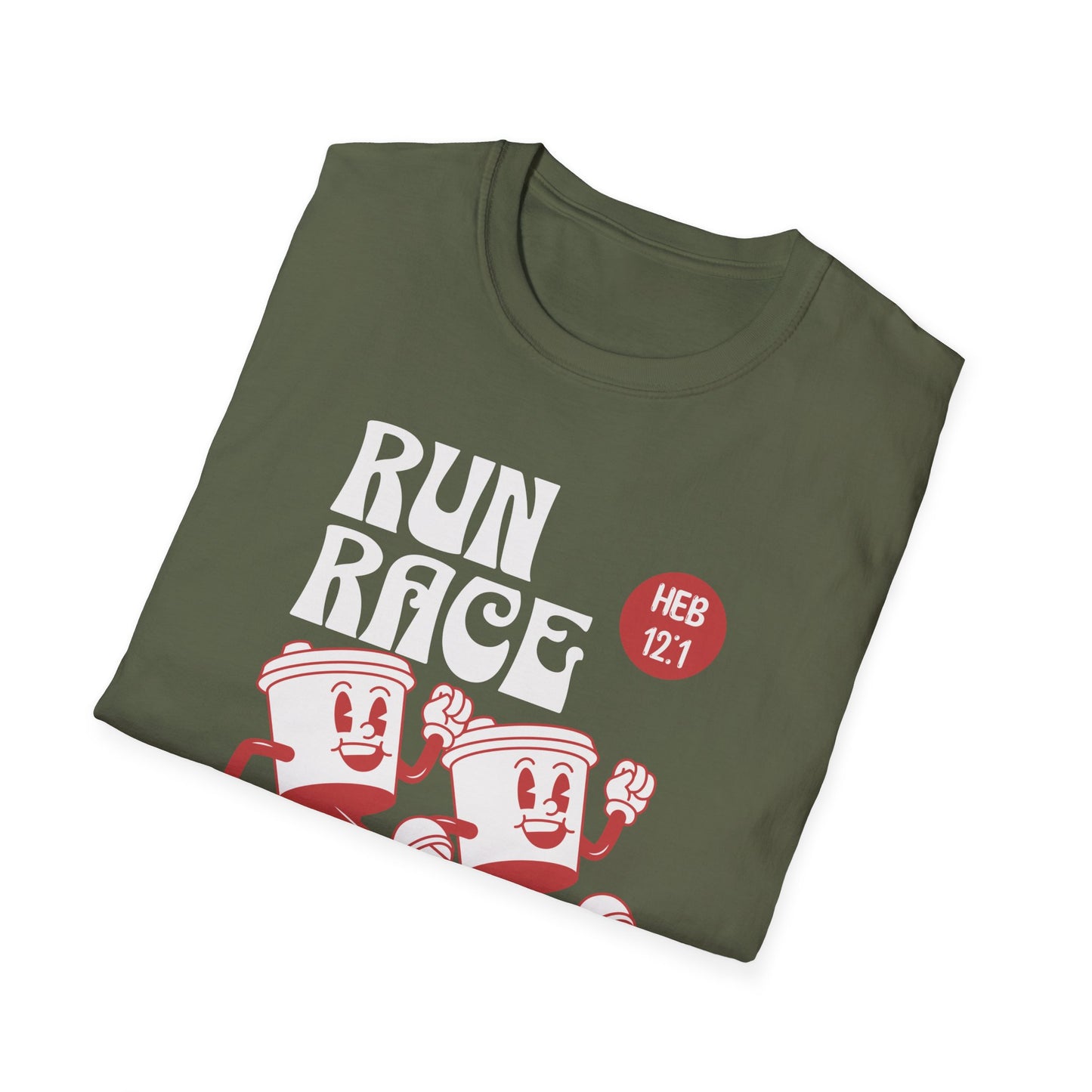Fitness Couples Softstyle T-Shirt - Fit-over 40 Run Race Together Design