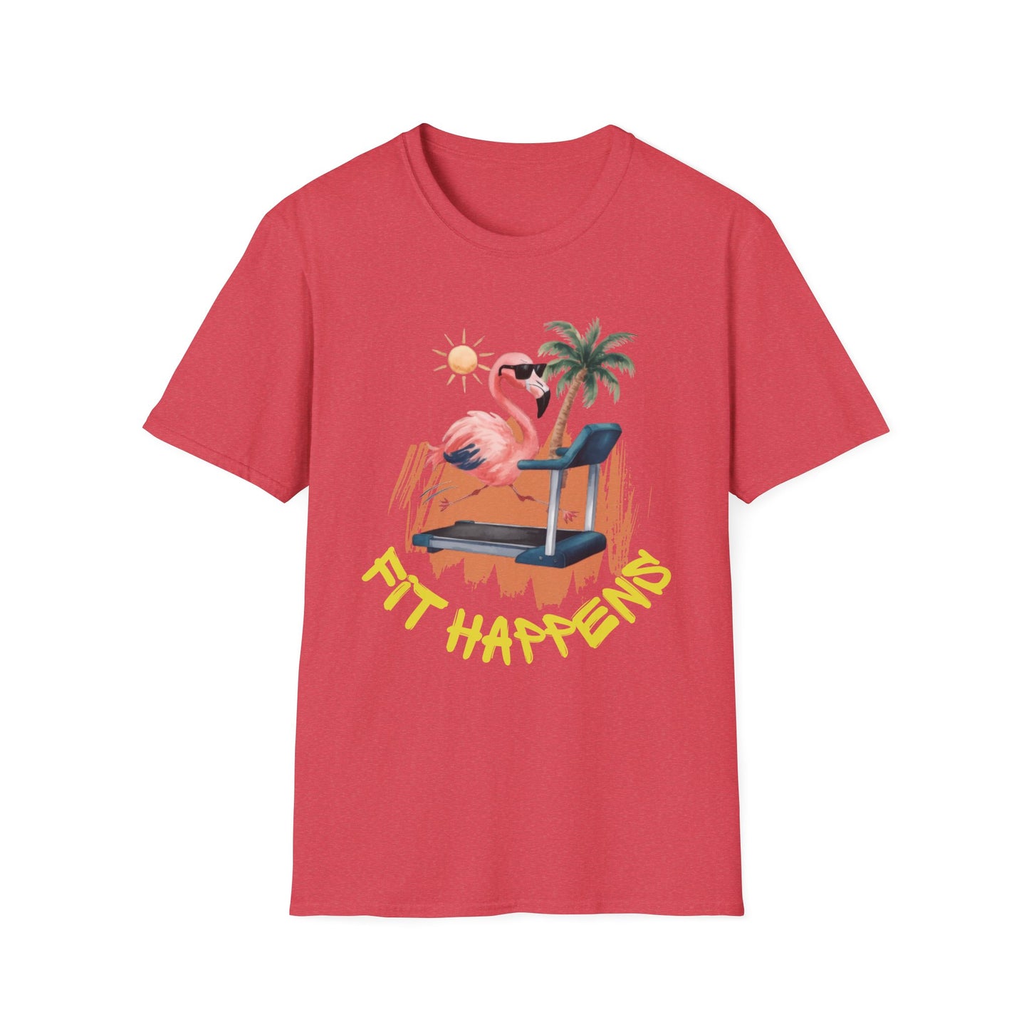 Fit Happens Treadmill Flamingo Gym T-Shirt
