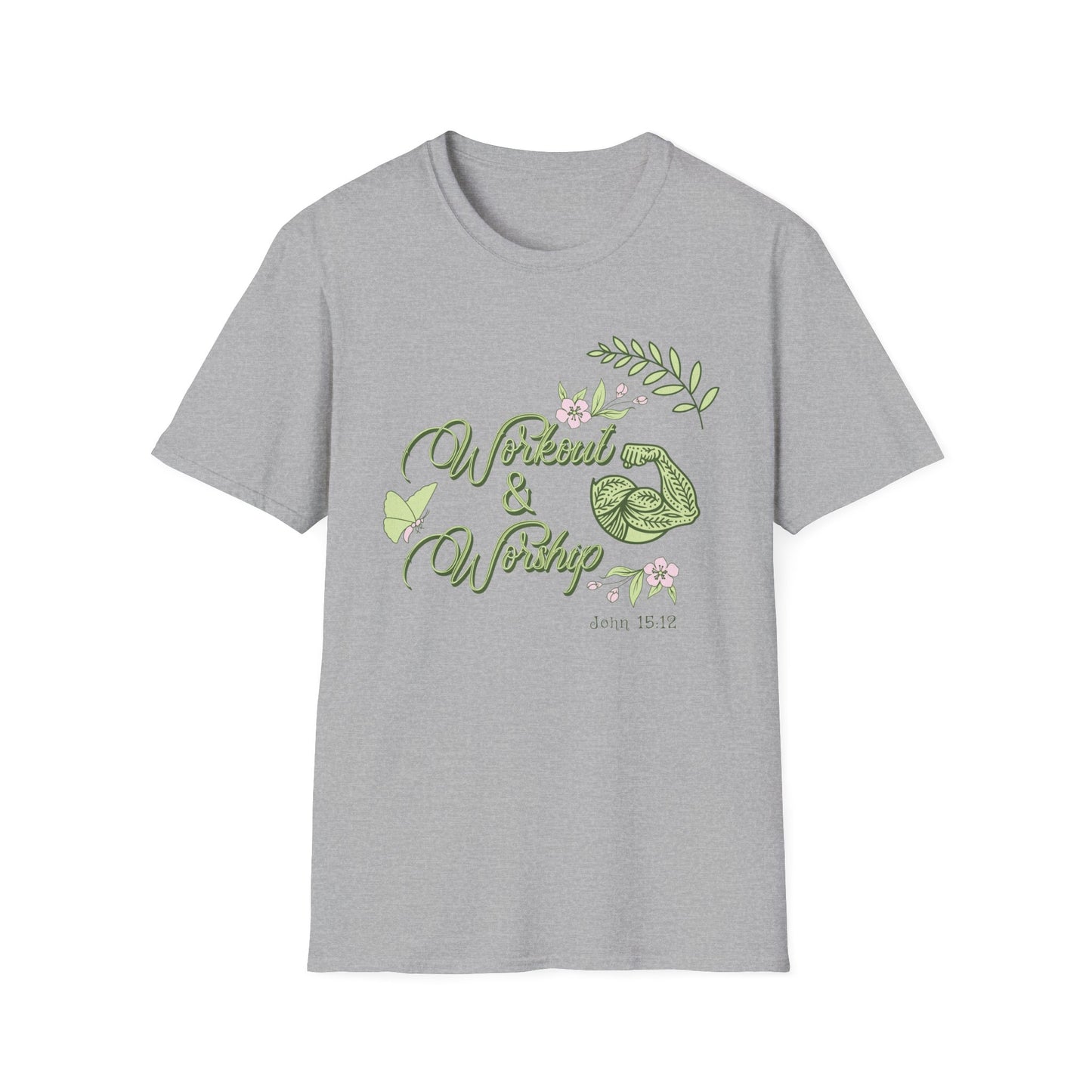 Workout & Worship - Faith-Based Fitness T-Shirt