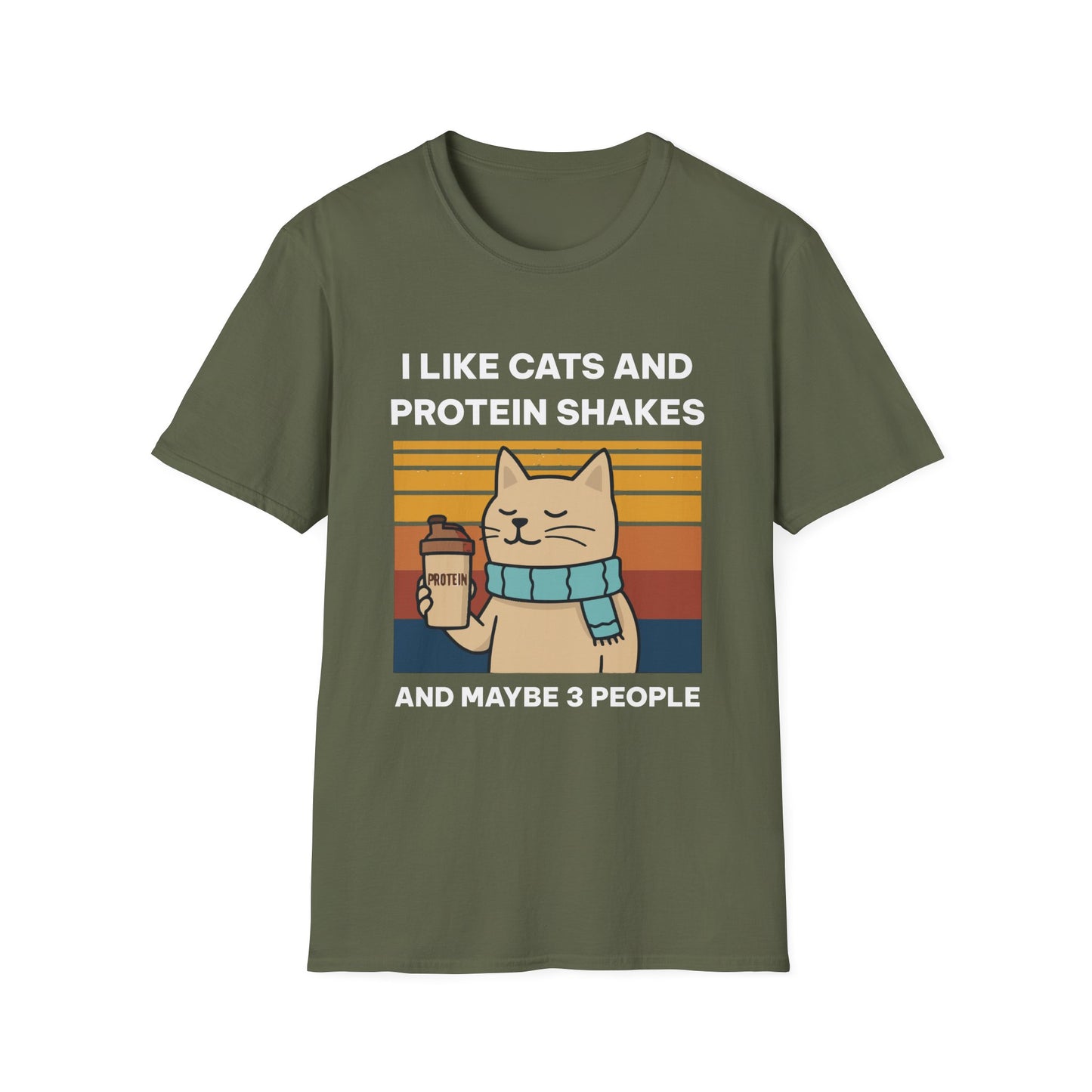 I Like Cats and Protein Shakes Fitness T-shirt