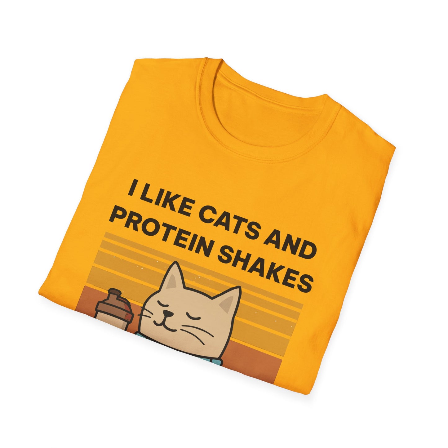 I Like Cats and Protein Shakes Fitness T-shirt