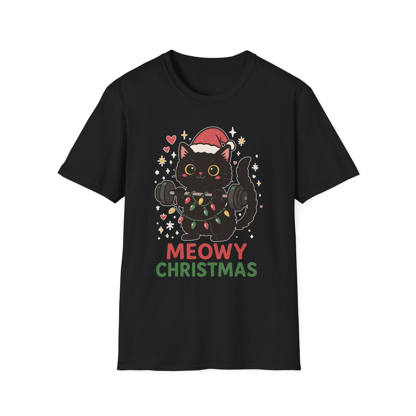 Meowy Christmas Cat Fitness T-shirt