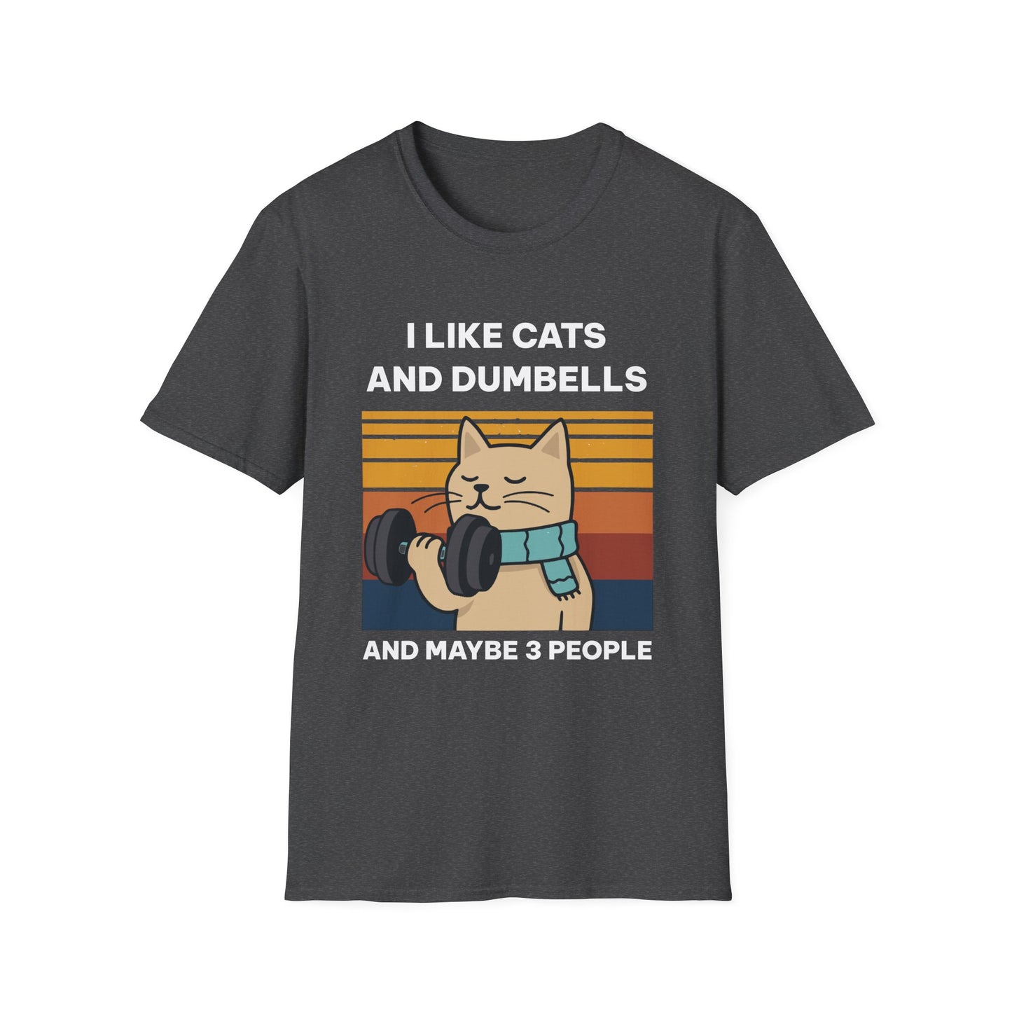 I Like Cats and Dumbbells Fitness T-shirt