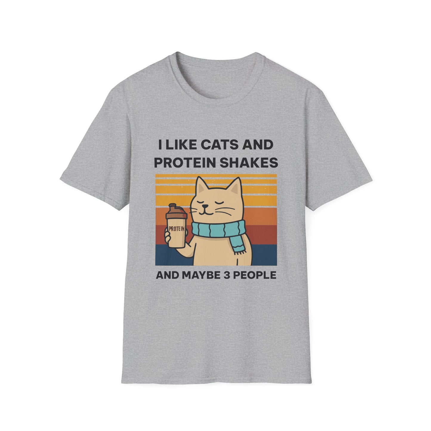 I Like Cats and Protein Shakes Fitness T-shirt