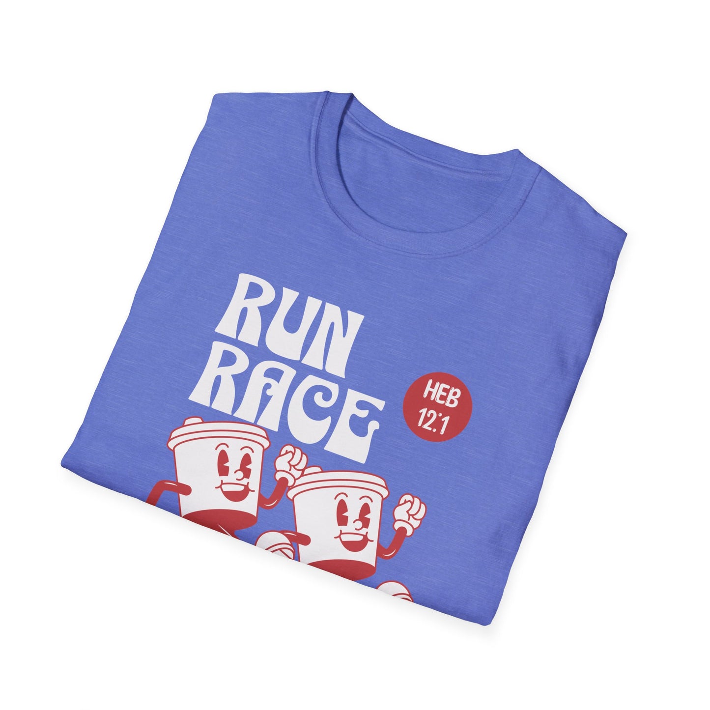 Fitness Couples Softstyle T-Shirt - Fit-over 40 Run Race Together Design
