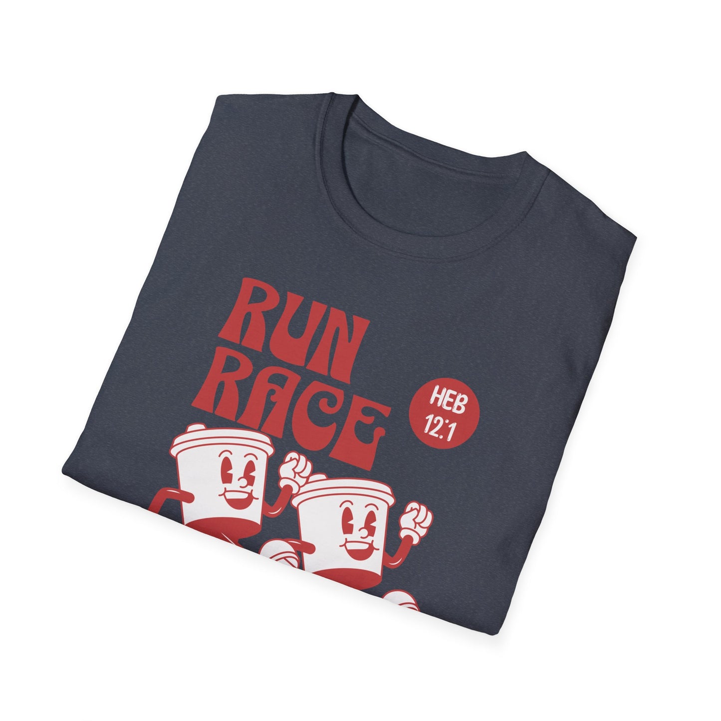 Fitness Couples Softstyle T-Shirt - Fit-over 40 Run Race Together Design