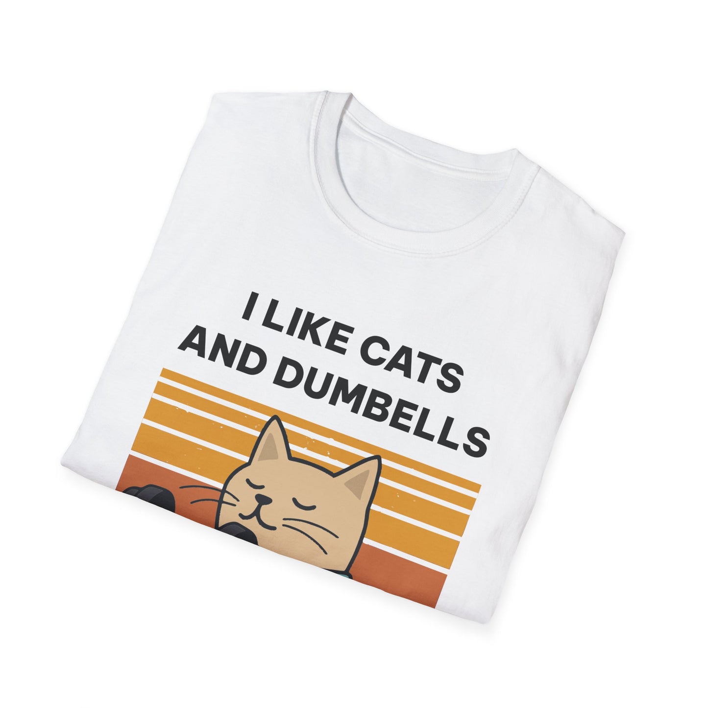 I Like Cats and Dumbbells Fitness T-shirt