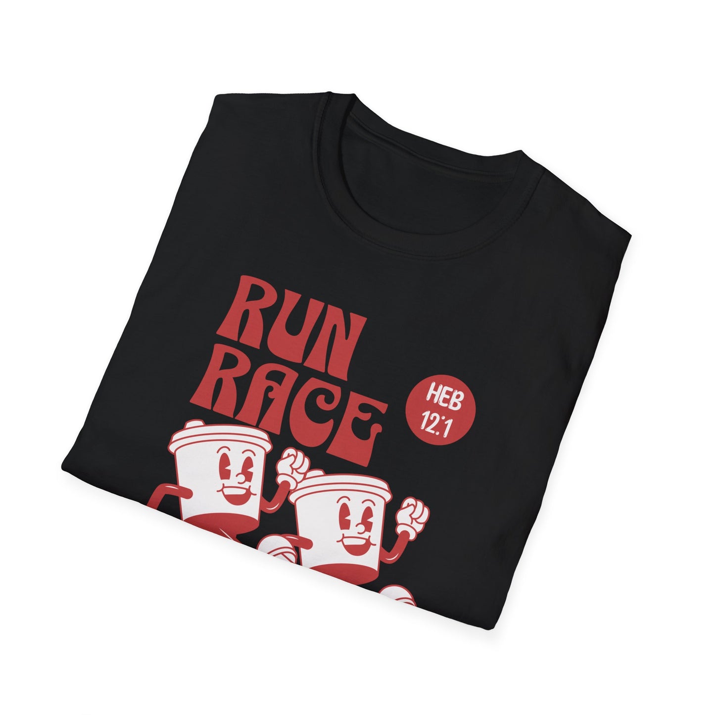 Fitness Couples Softstyle T-Shirt - Fit-over 40 Run Race Together Design