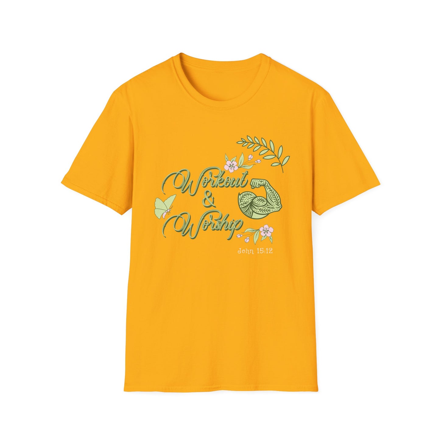 Workout & Worship - Faith-Based Fitness T-Shirt