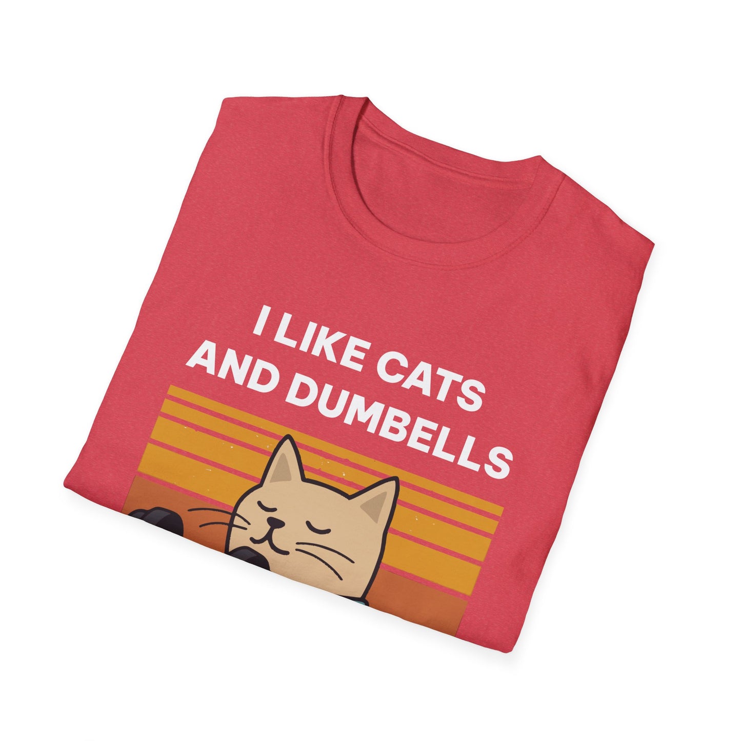 I Like Cats and Dumbbells Fitness T-shirt
