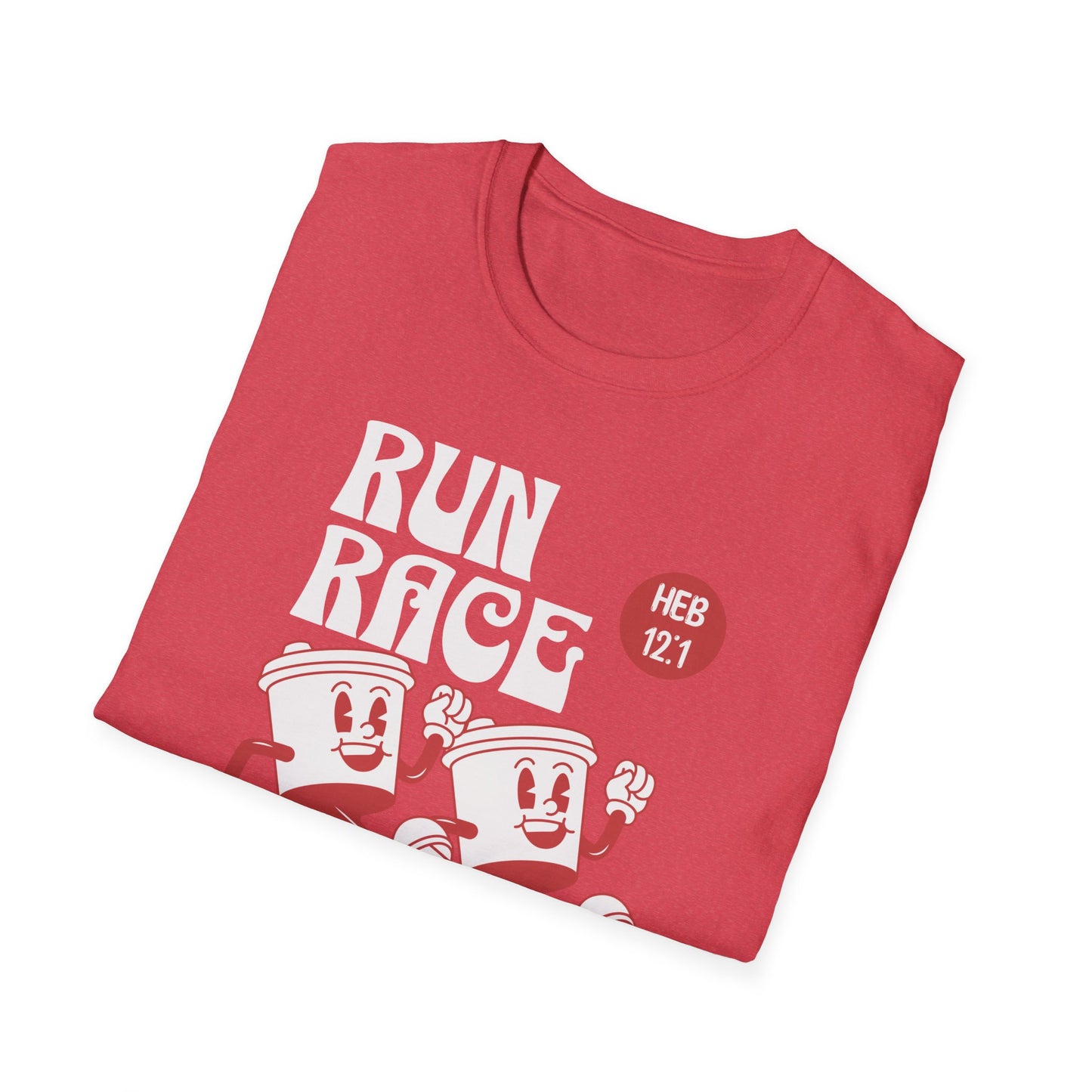 Fitness Couples Softstyle T-Shirt - Fit-over 40 Run Race Together Design