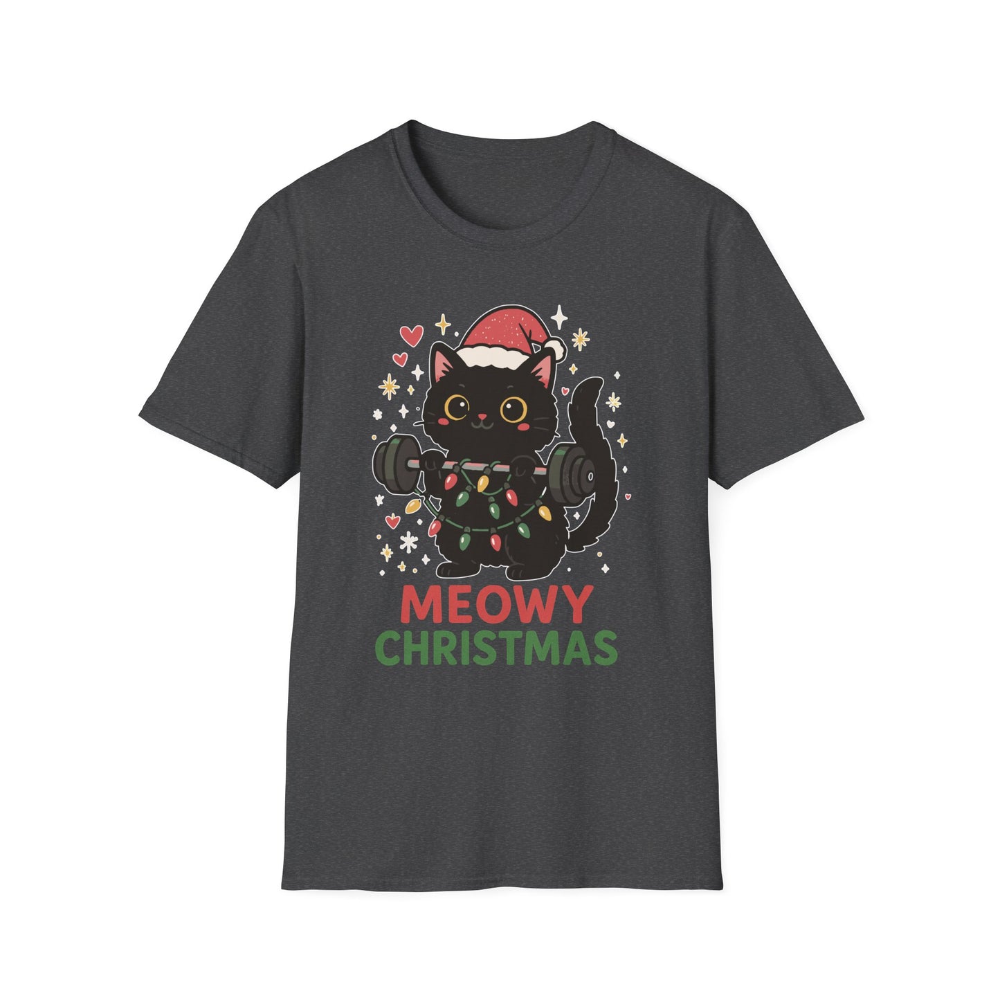 Meowy Christmas Cat Fitness T-shirt