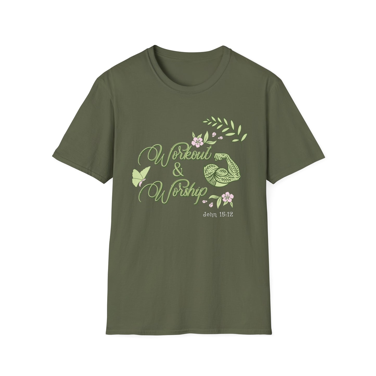 Workout & Worship - Faith-Based Fitness T-Shirt