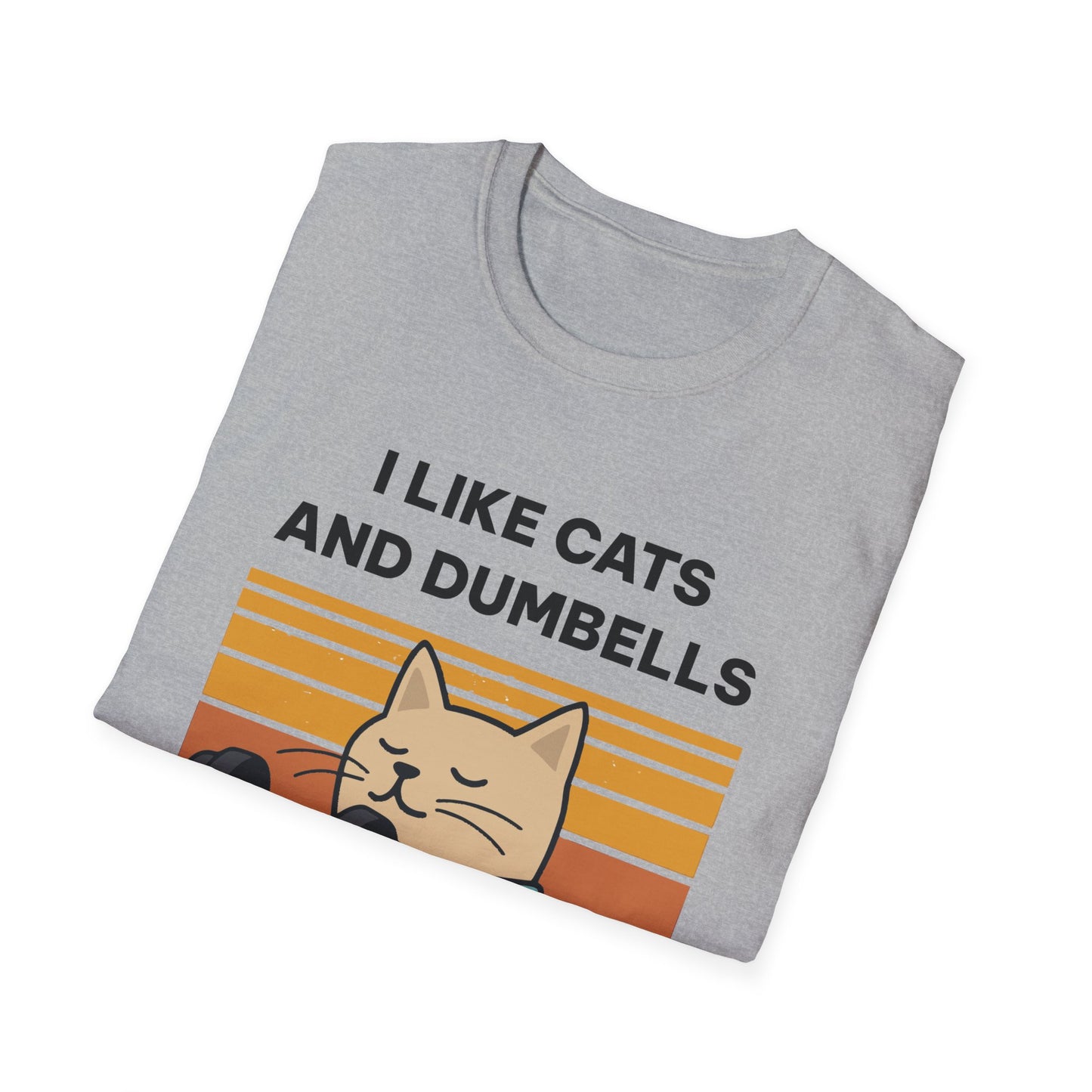 I Like Cats and Dumbbells Fitness T-shirt