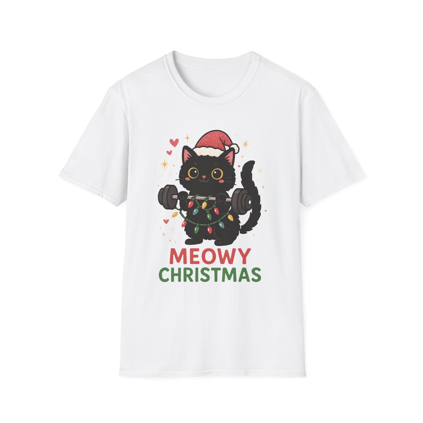 Meowy Christmas Cat Fitness T-shirt