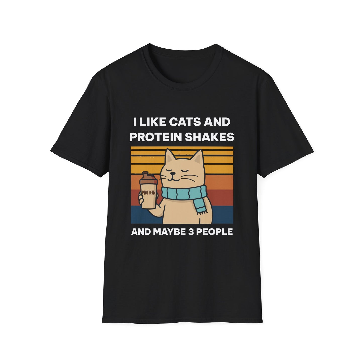 I Like Cats and Protein Shakes Fitness T-shirt