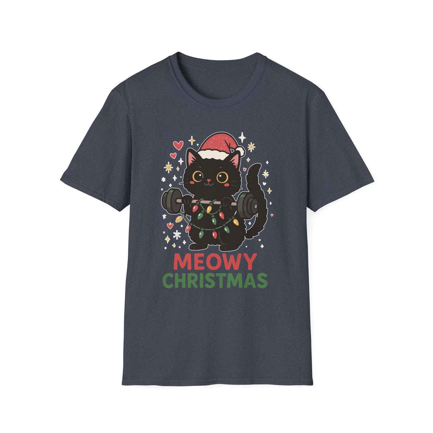 Meowy Christmas Cat Fitness T-shirt