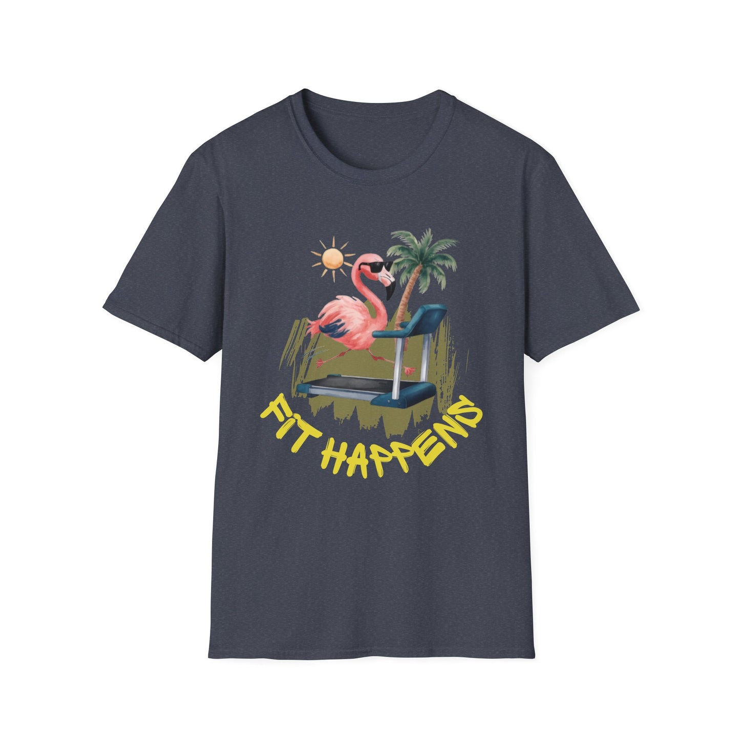 Fit Happens Treadmill Flamingo Gym T-Shirt