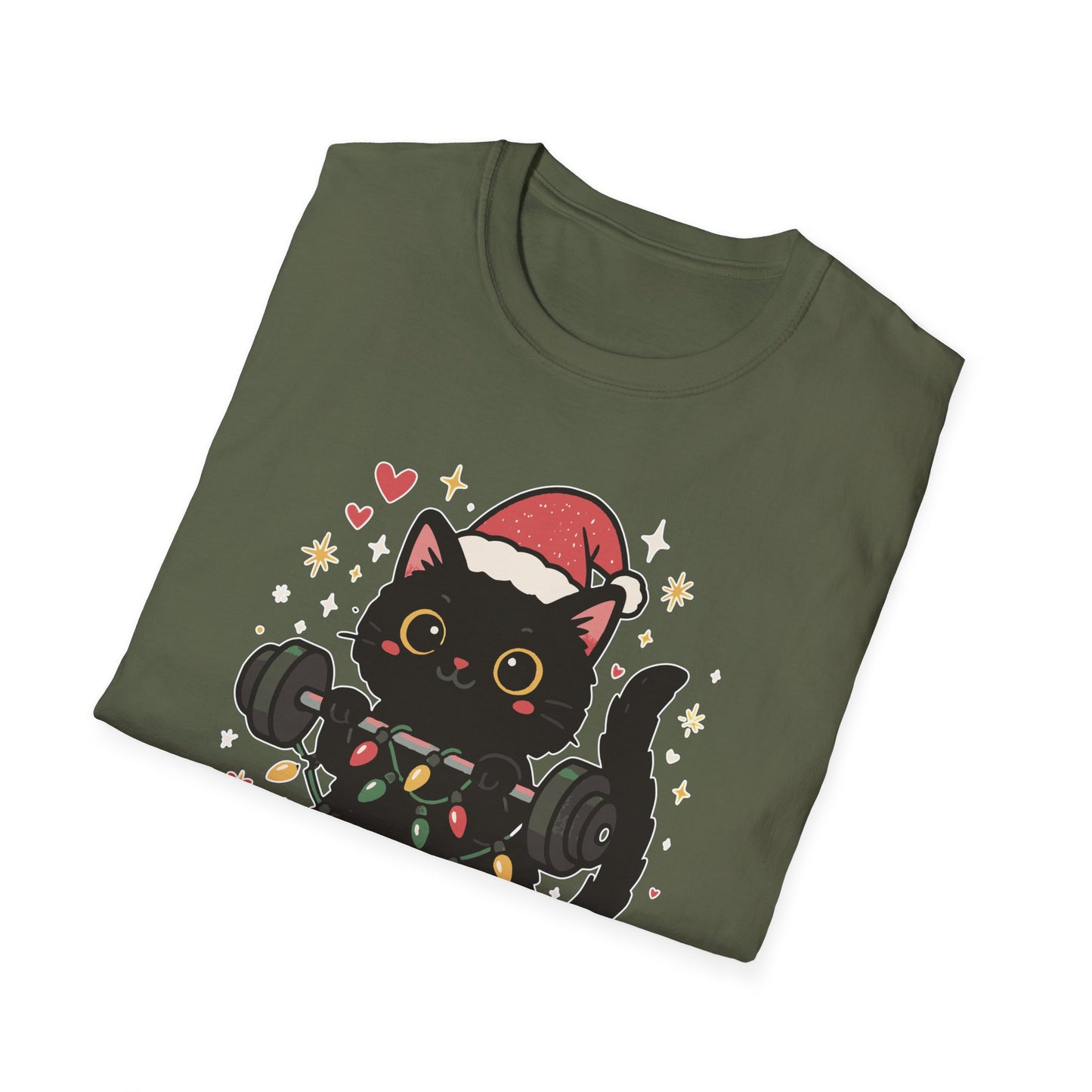 Meowy Christmas Cat Fitness T-shirt