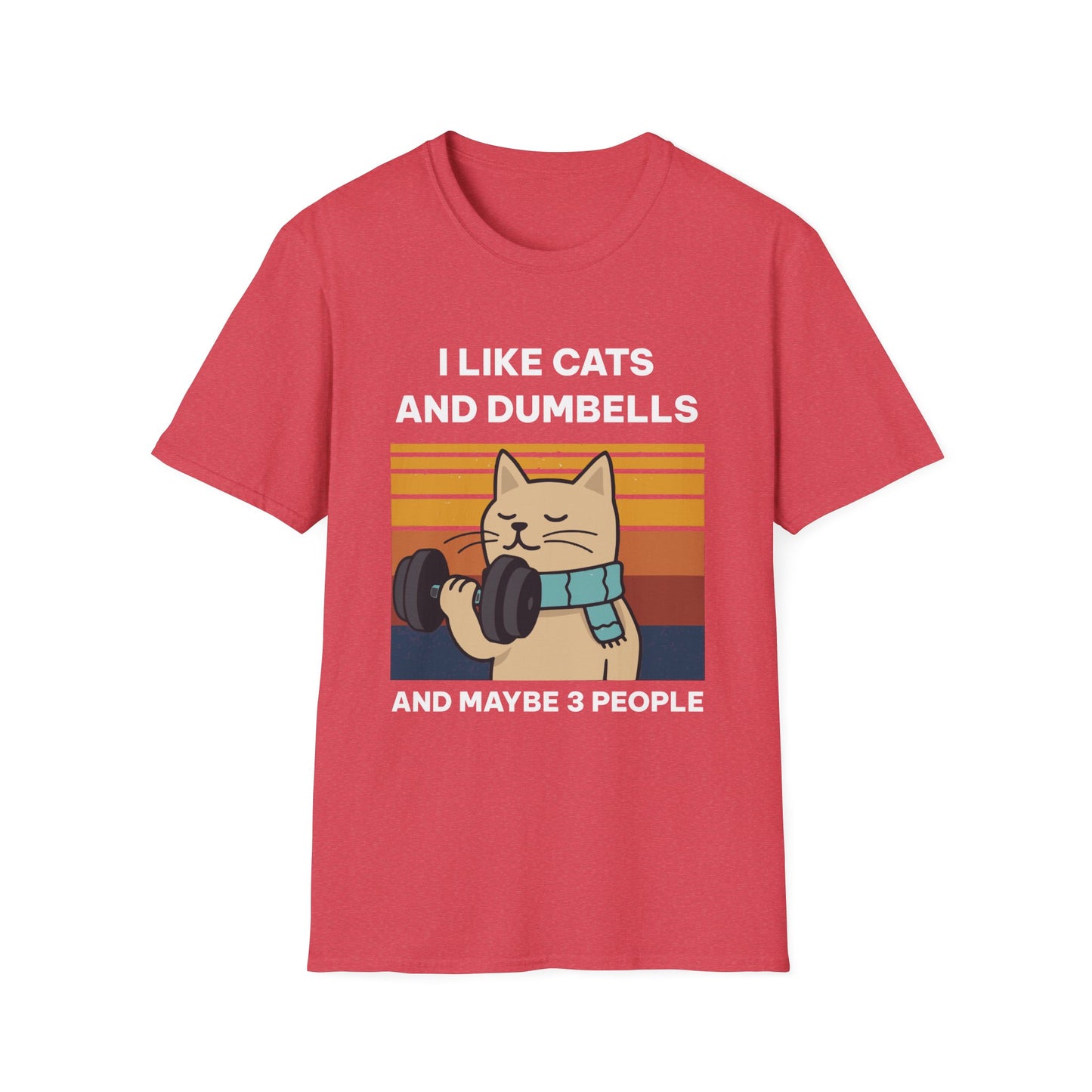I Like Cats and Dumbbells Fitness T-shirt