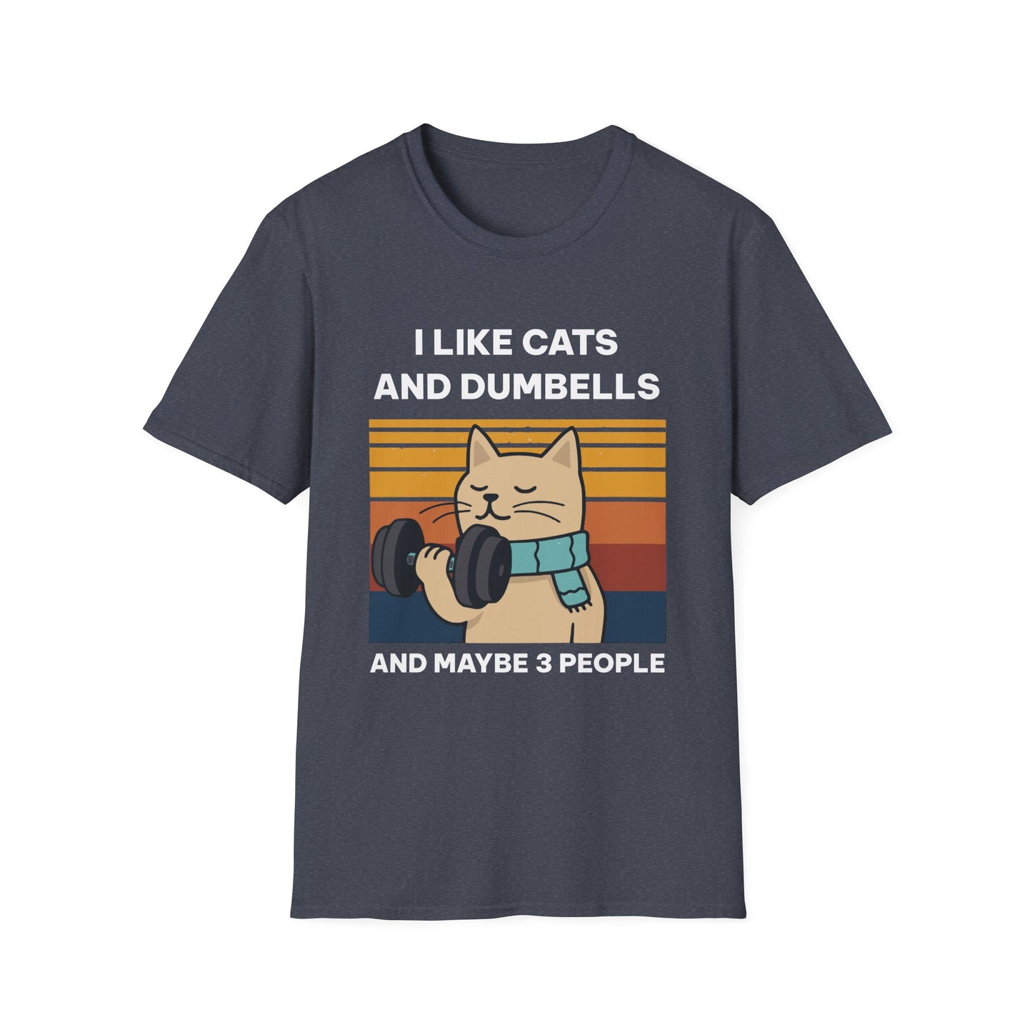I Like Cats and Dumbbells Fitness T-shirt