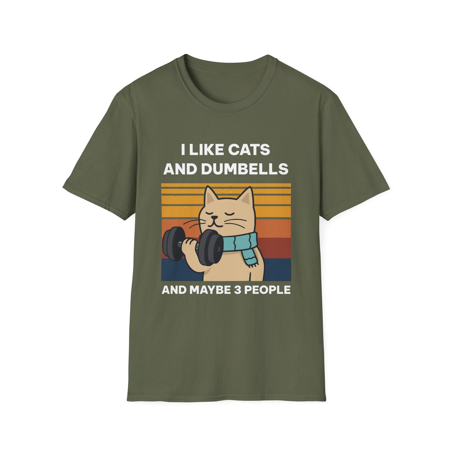 I Like Cats and Dumbbells Fitness T-shirt