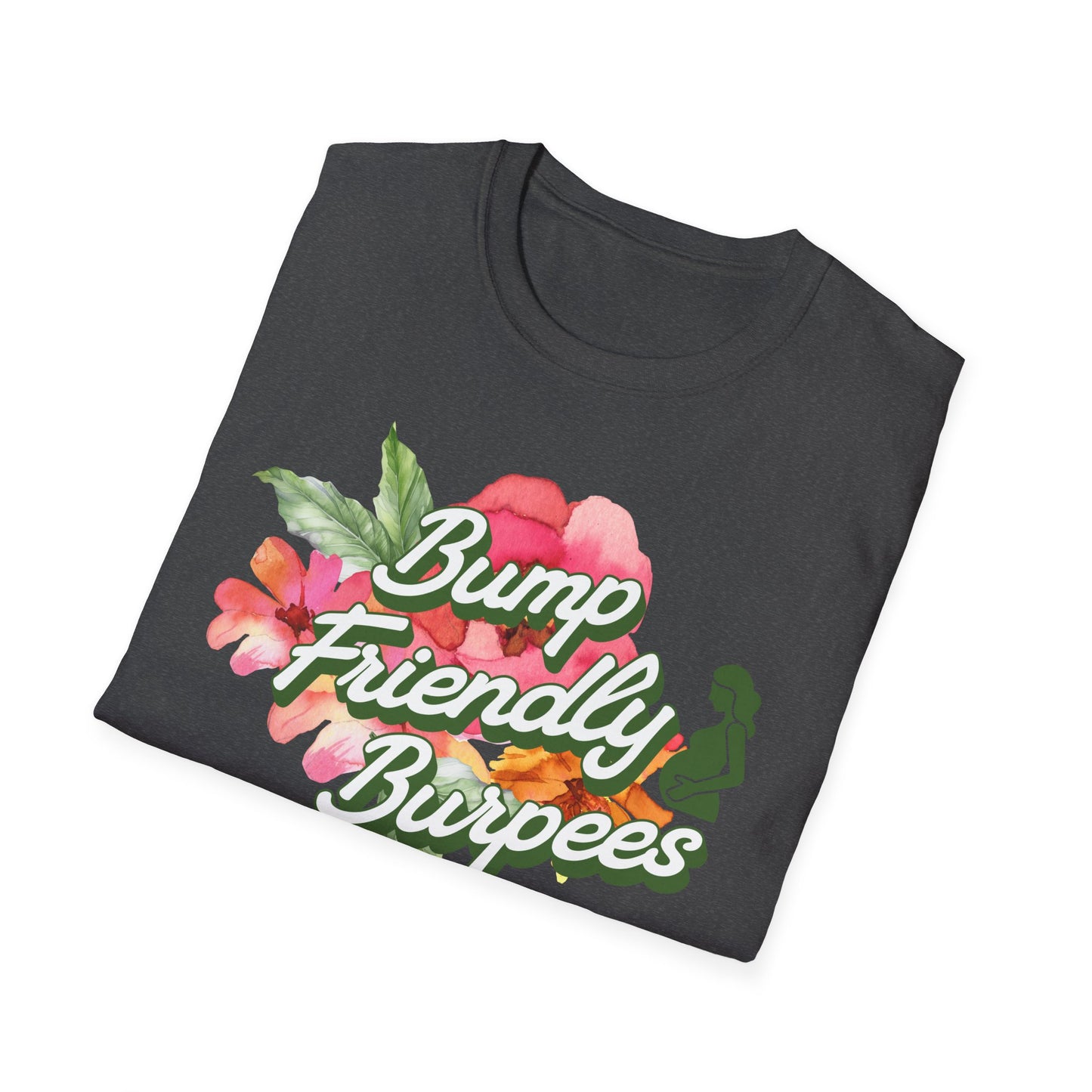 Maternity Fitness T-Shirt - Bump Friendly Burpees Pre/Postnatal Design