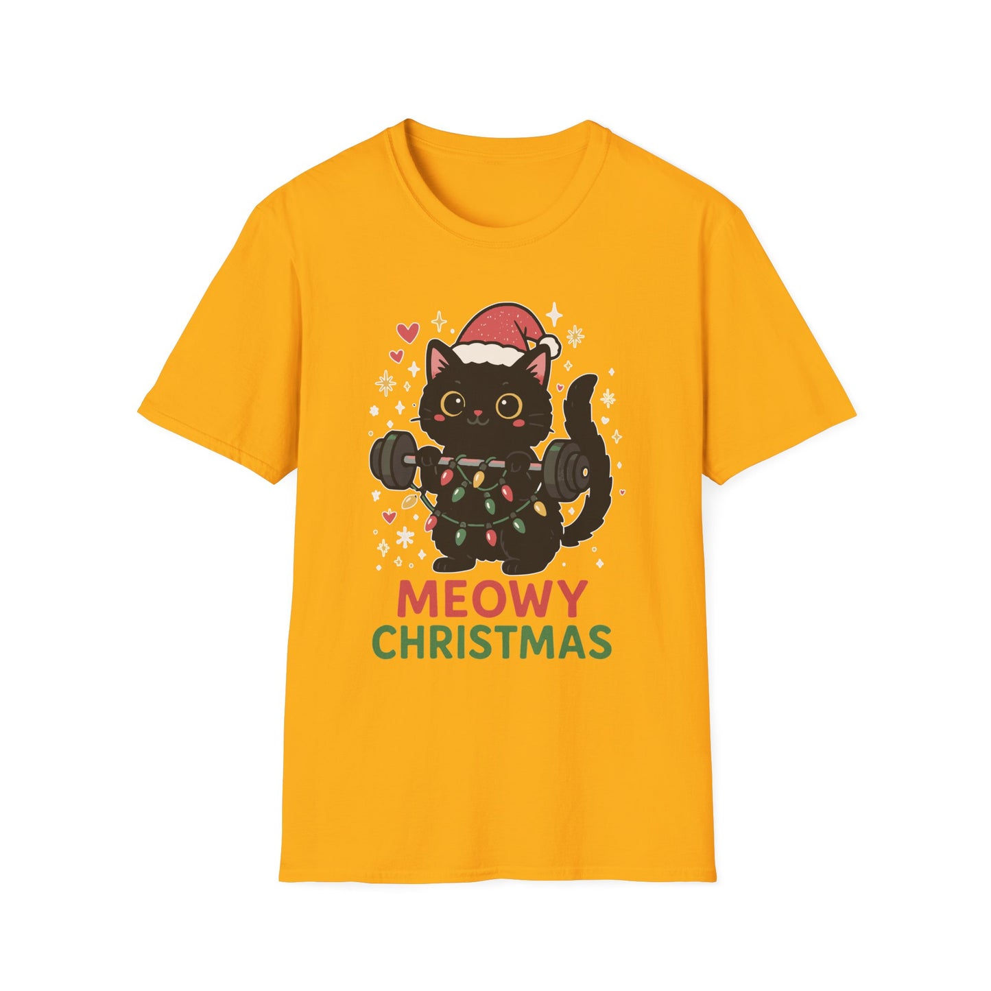Meowy Christmas Cat Fitness T-shirt