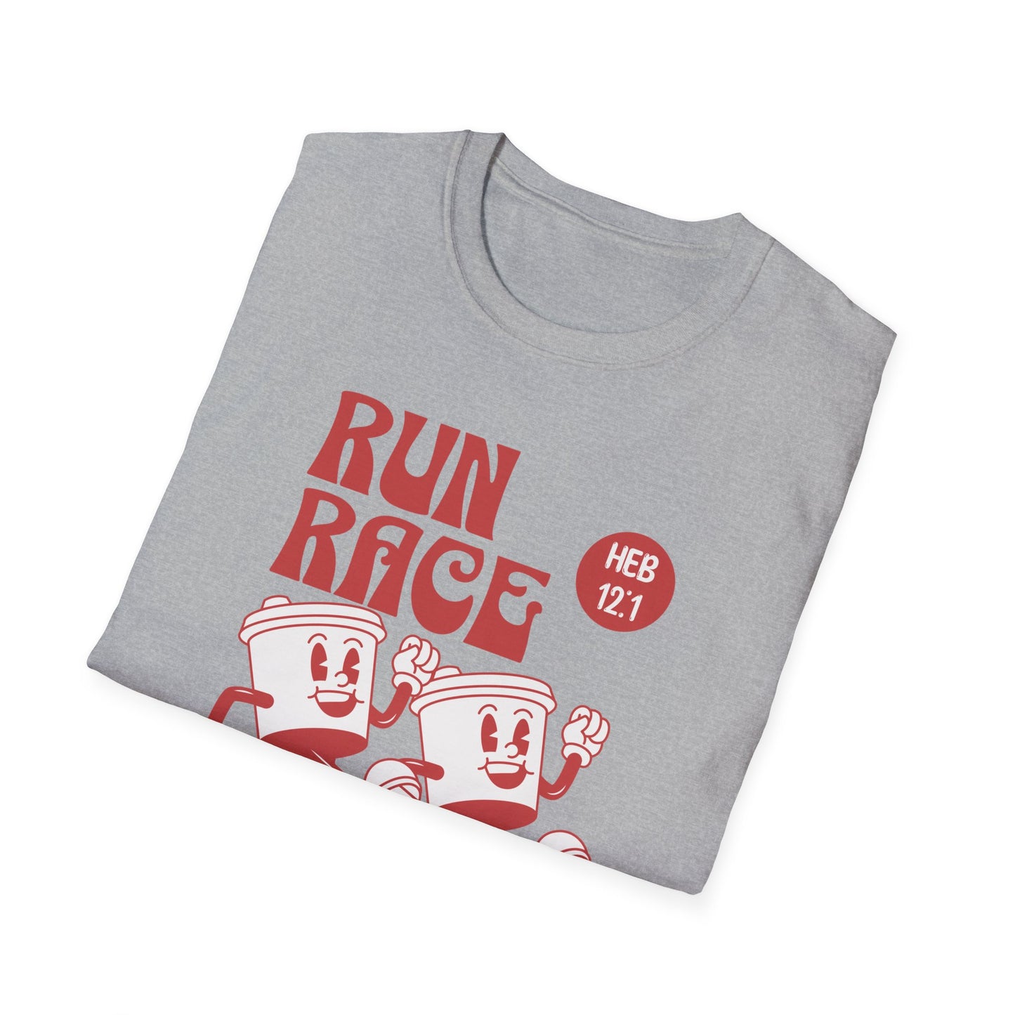 Fitness Couples Softstyle T-Shirt - Fit-over 40 Run Race Together Design