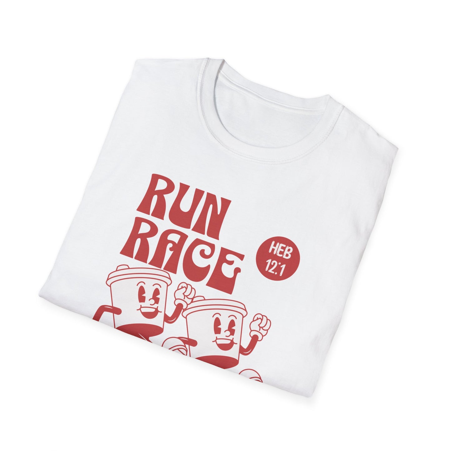 Fitness Couples Softstyle T-Shirt - Fit-over 40 Run Race Together Design