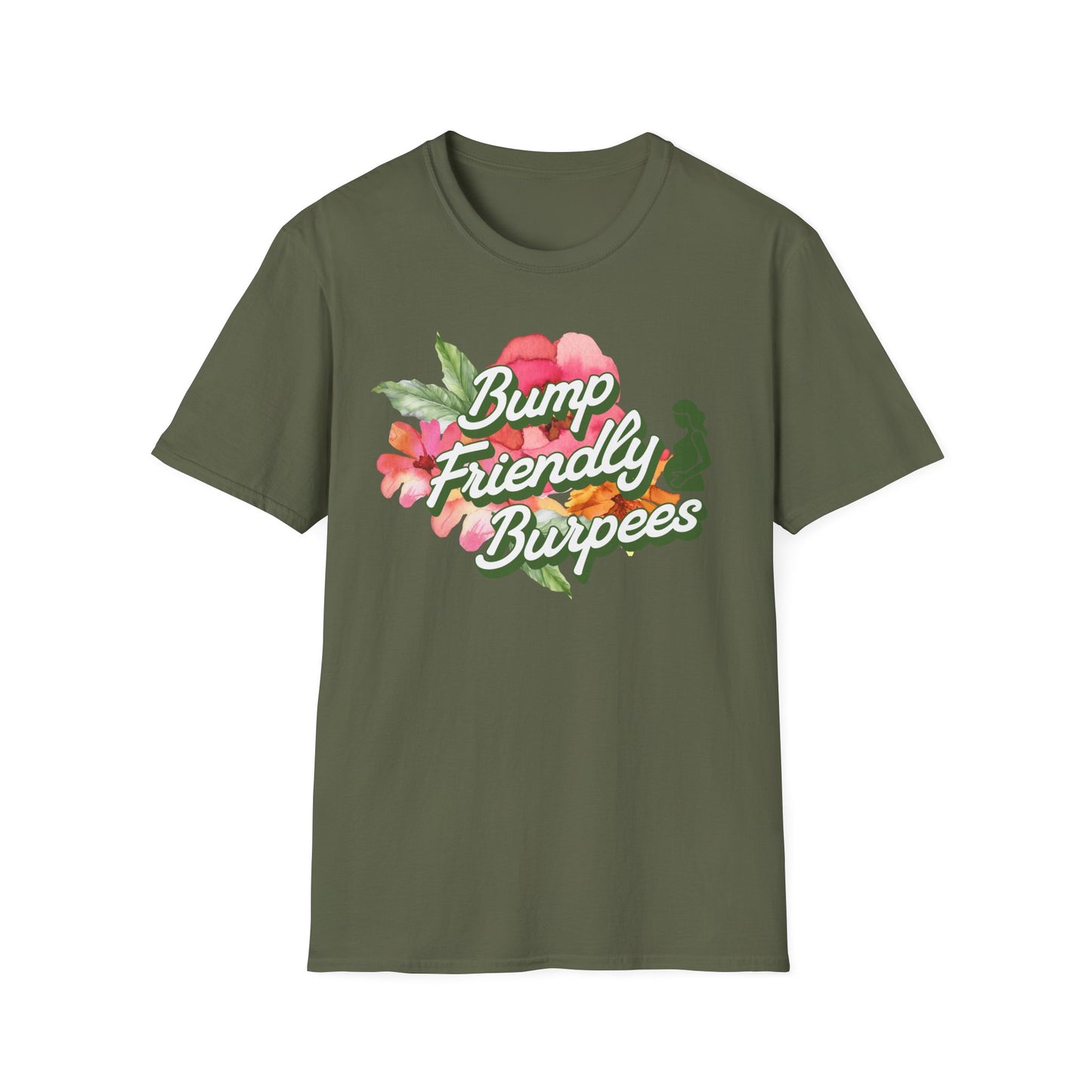 Maternity Fitness T-Shirt - Bump Friendly Burpees Pre/Postnatal Design