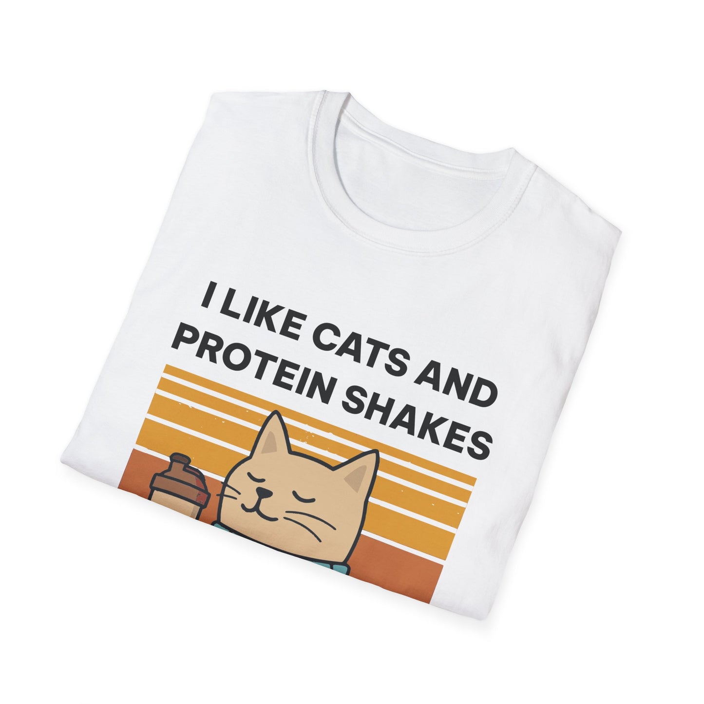 I Like Cats and Protein Shakes Fitness T-shirt