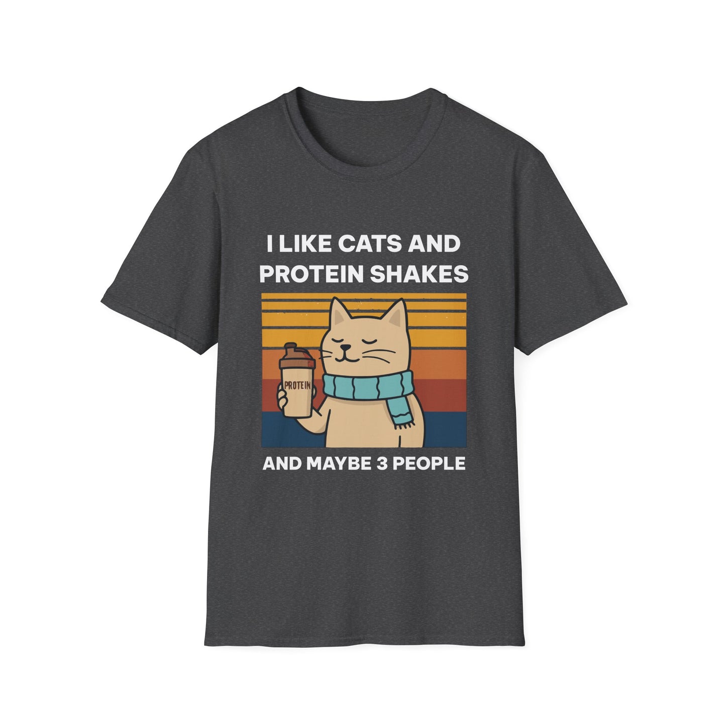 I Like Cats and Protein Shakes Fitness T-shirt