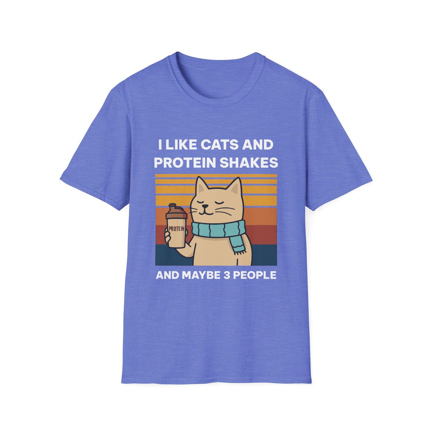 I Like Cats and Protein Shakes Fitness T-shirt