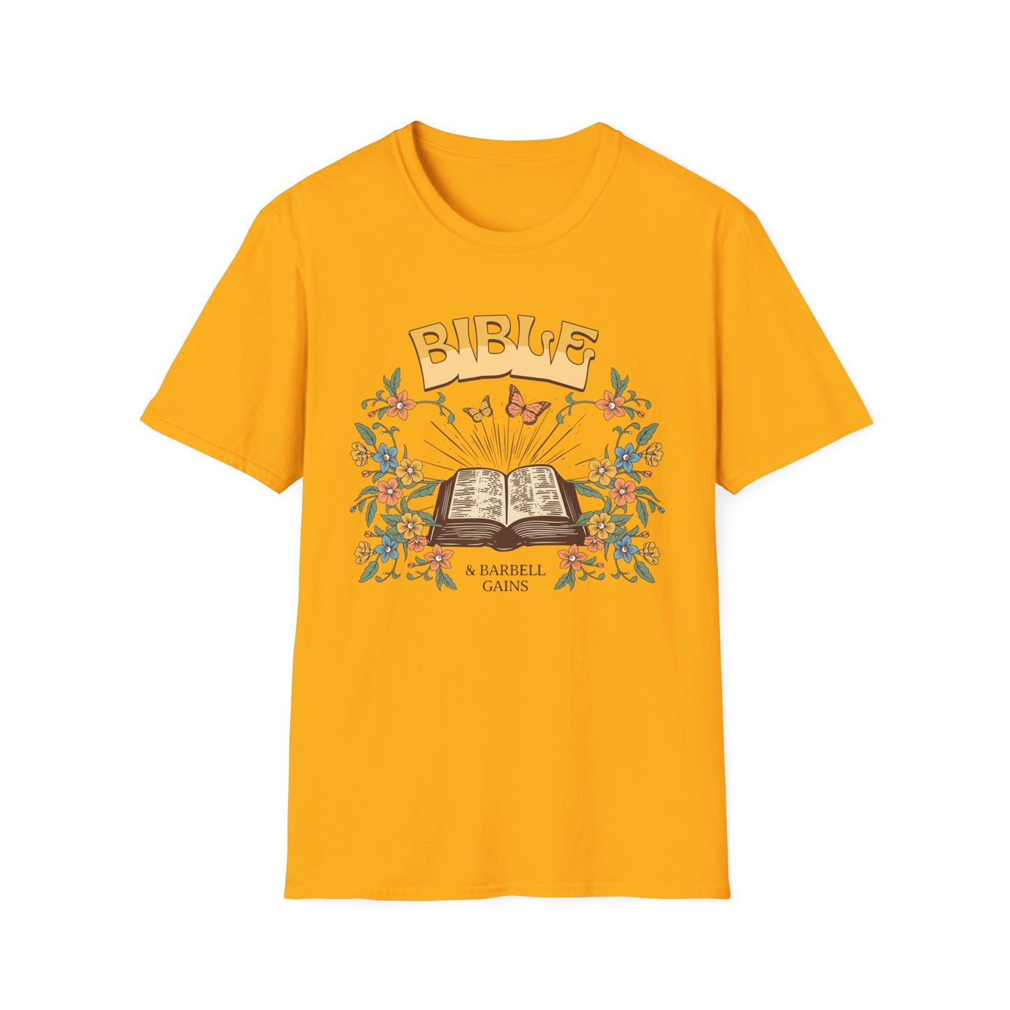 Faith-Based Fitness T-Shirt - Bible & Barbell Gains