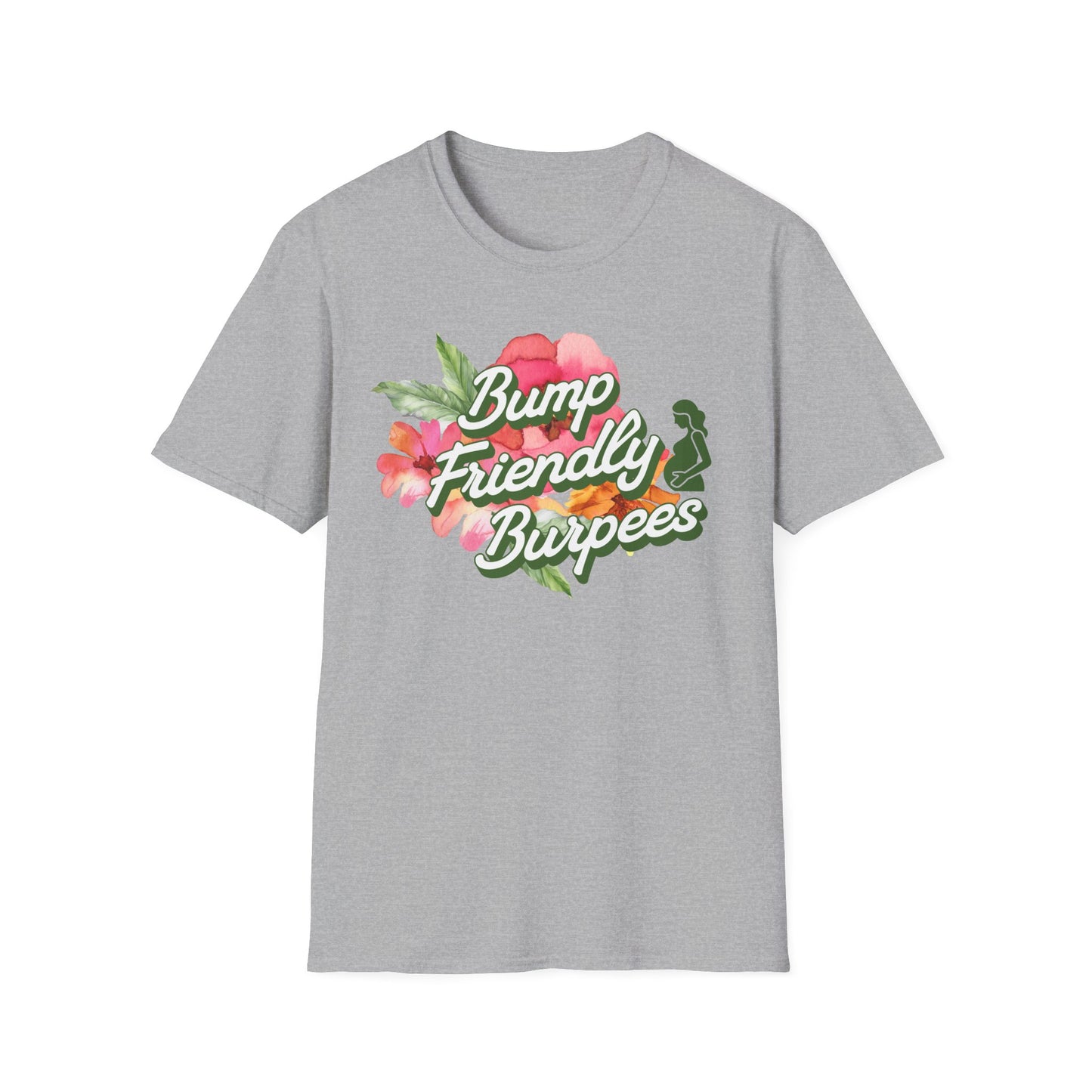 Maternity Fitness T-Shirt - Bump Friendly Burpees Pre/Postnatal Design