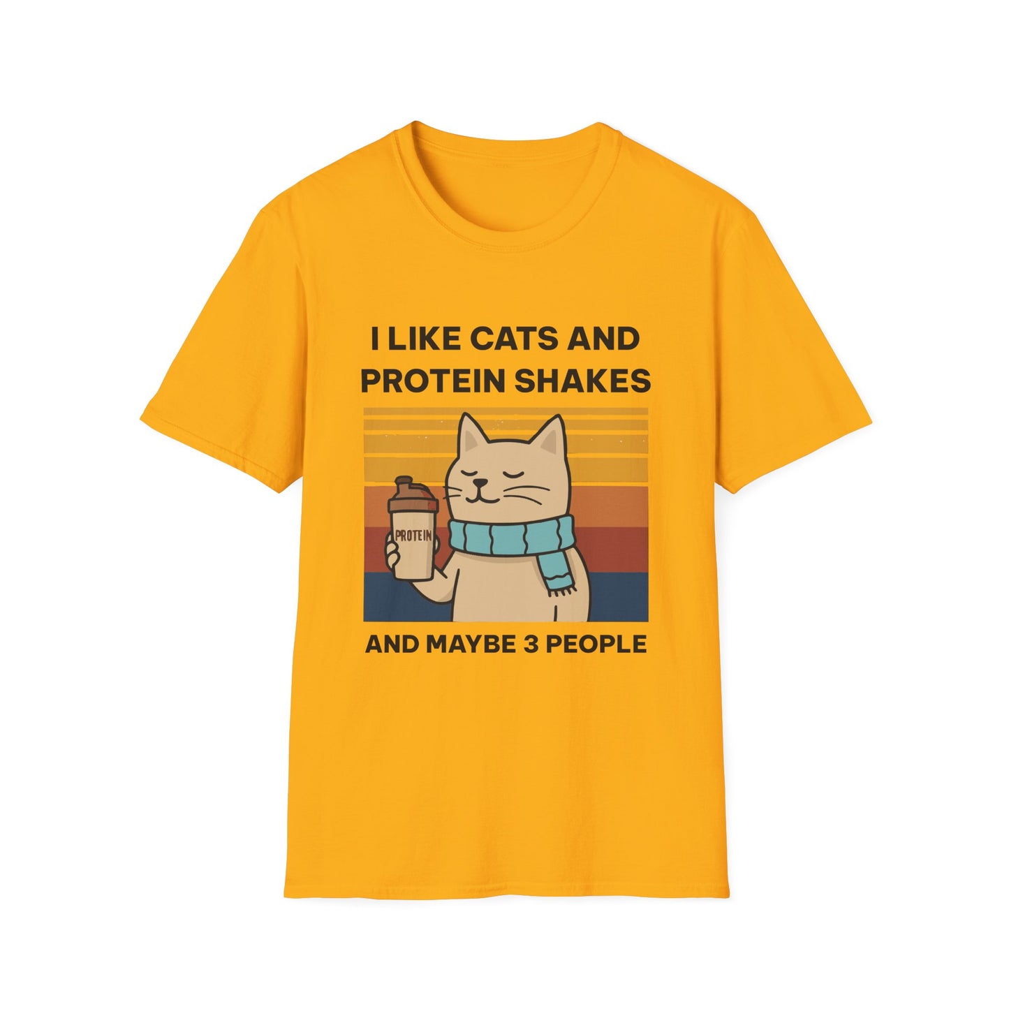 I Like Cats and Protein Shakes Fitness T-shirt