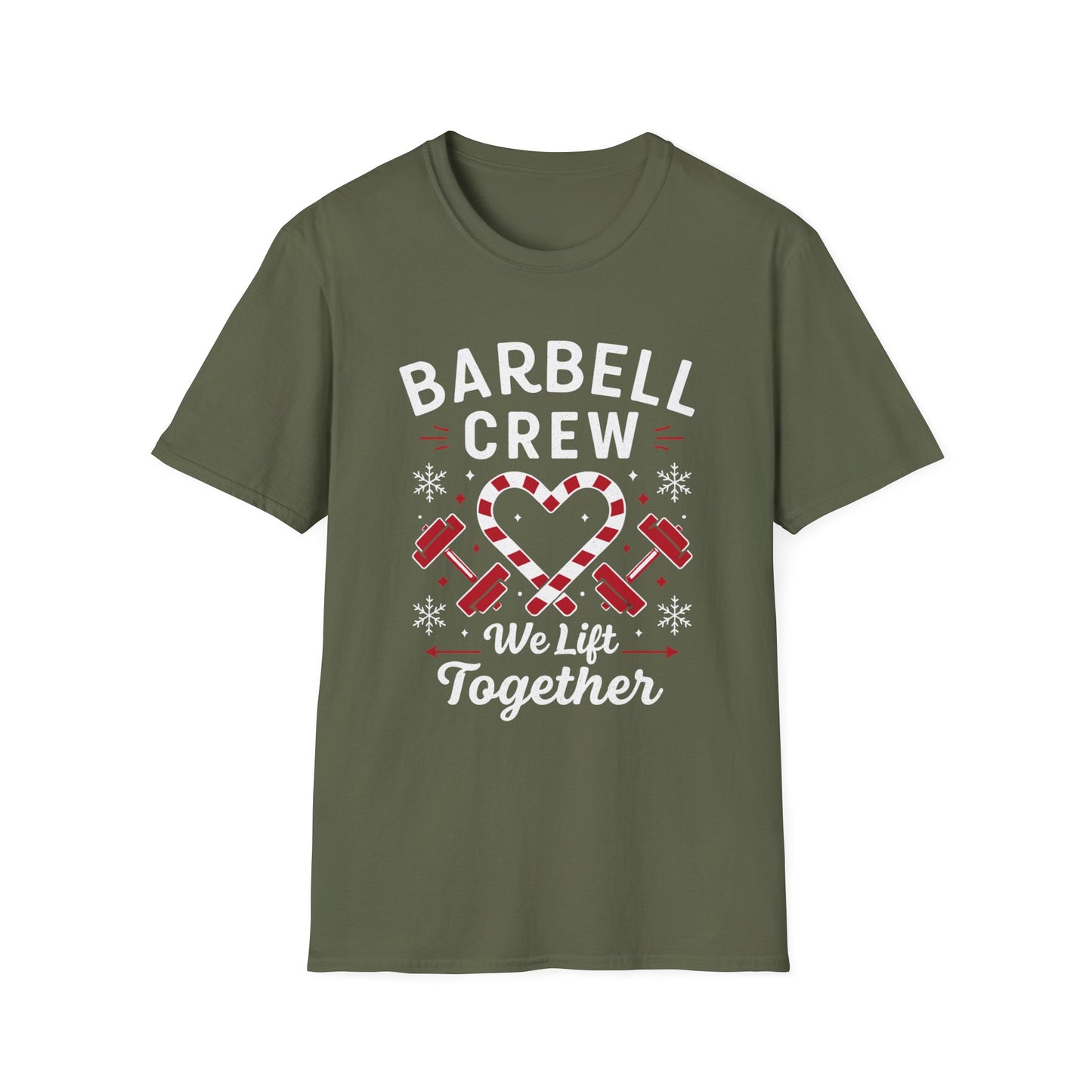Christmas Barbell Crew Fitness T-shirt