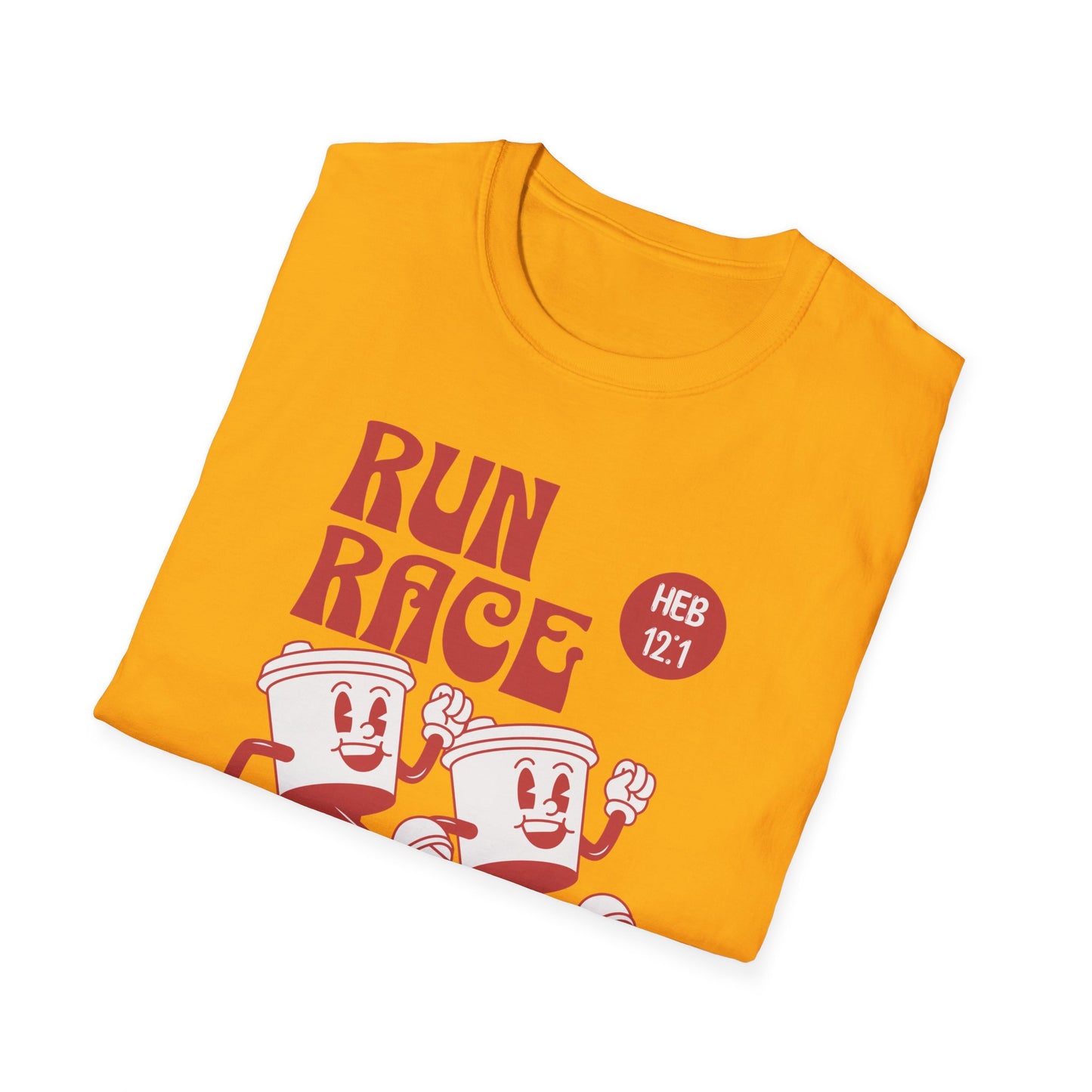 Fitness Couples Softstyle T-Shirt - Fit-over 40 Run Race Together Design