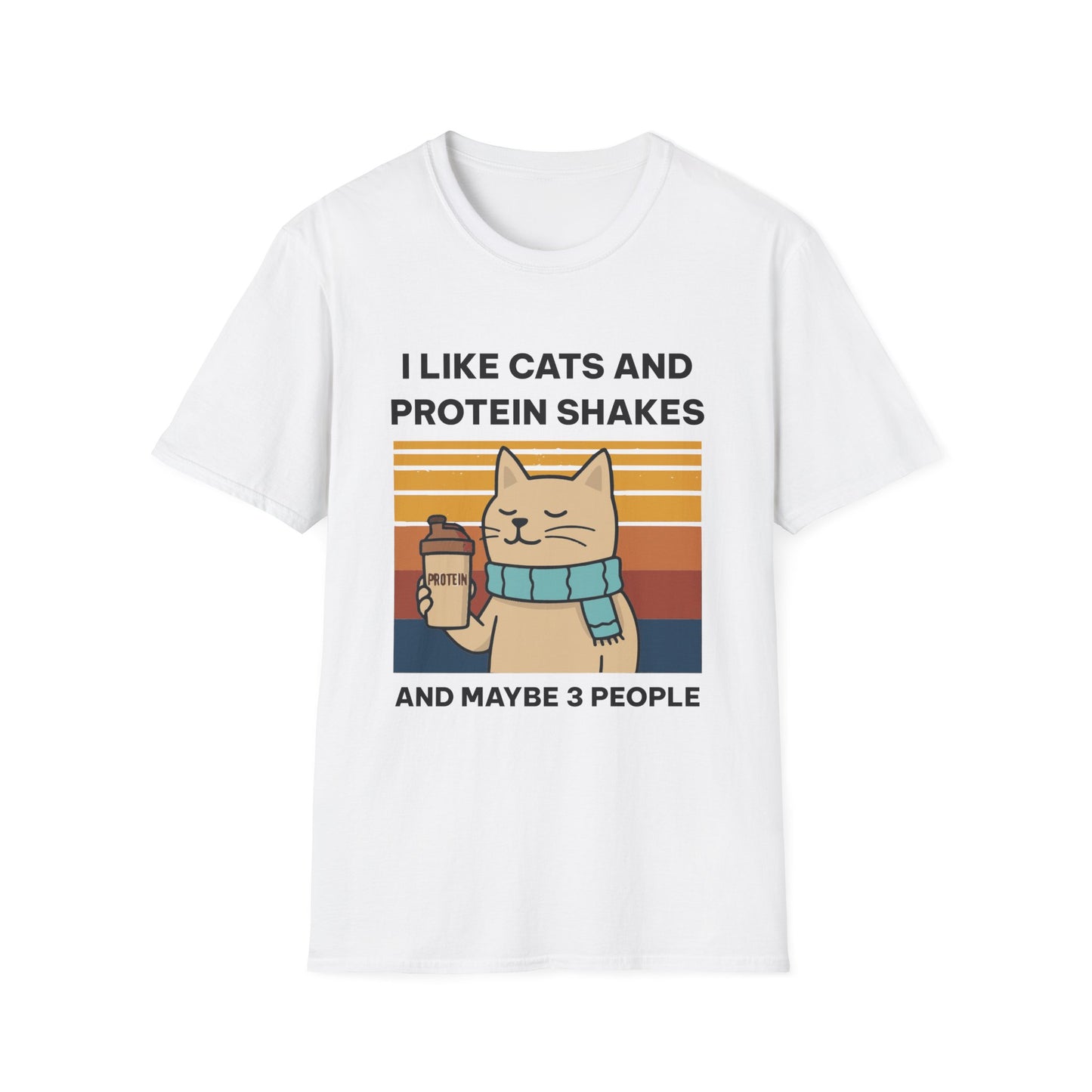 I Like Cats and Protein Shakes Fitness T-shirt