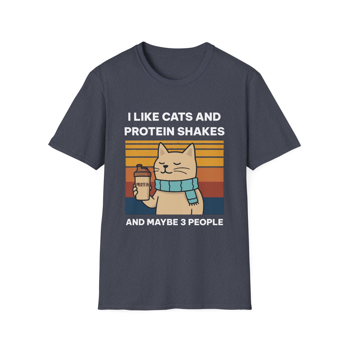 I Like Cats and Protein Shakes Fitness T-shirt